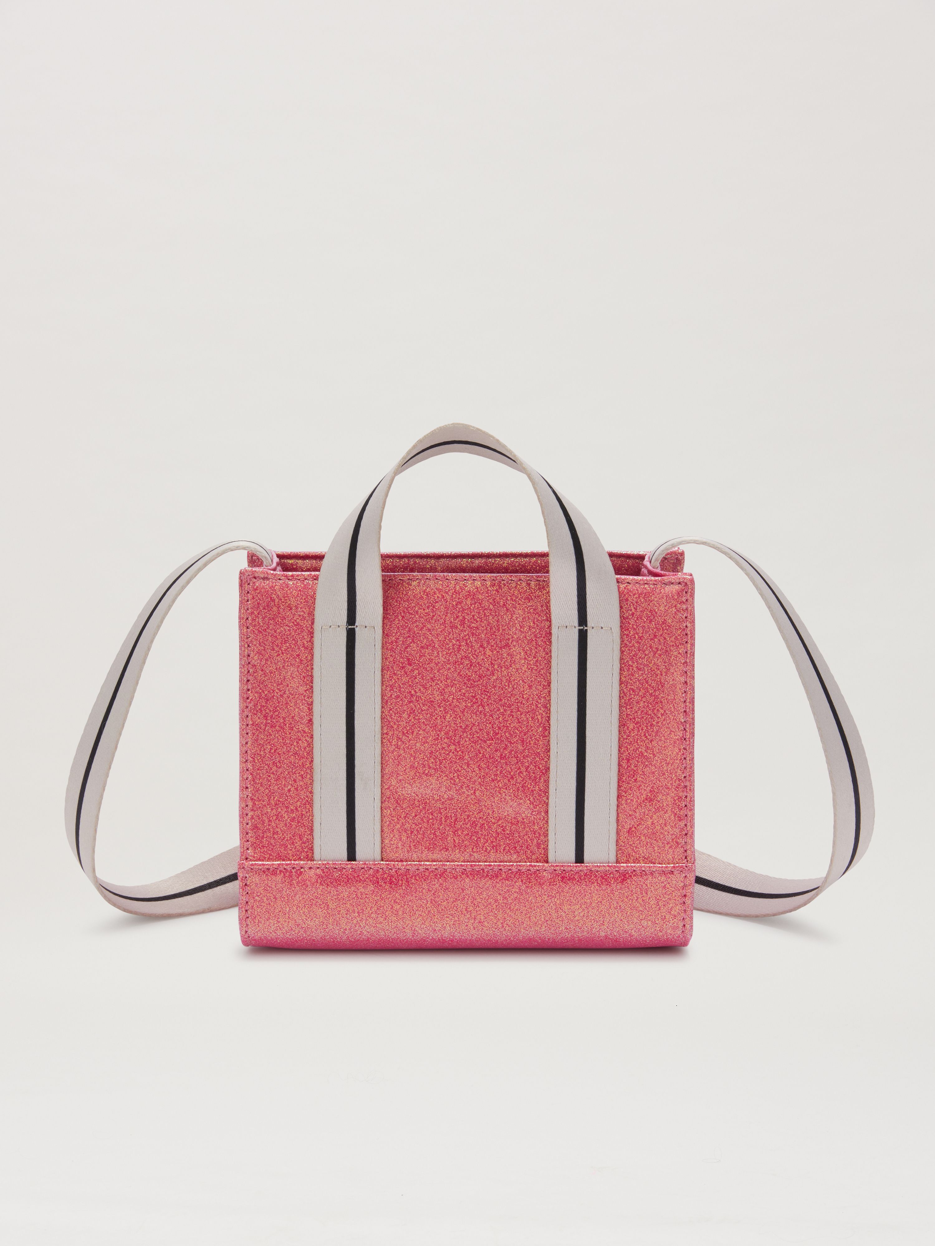 PALM ANGELS  Glitzer Mini-Tasche CHERRY/OFF WHITE PGNA003S25FAB002