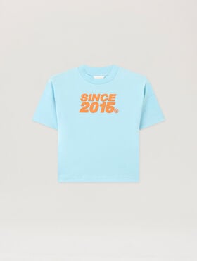 PALM ANGELS Since 2015 Over T-Shirt BLU BIMBO/ BABY BLUE PBAA002S26JER002