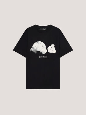 PALM ANGELS Spray Broken Bear T-Shirt Black/White PMAA109T26JER002