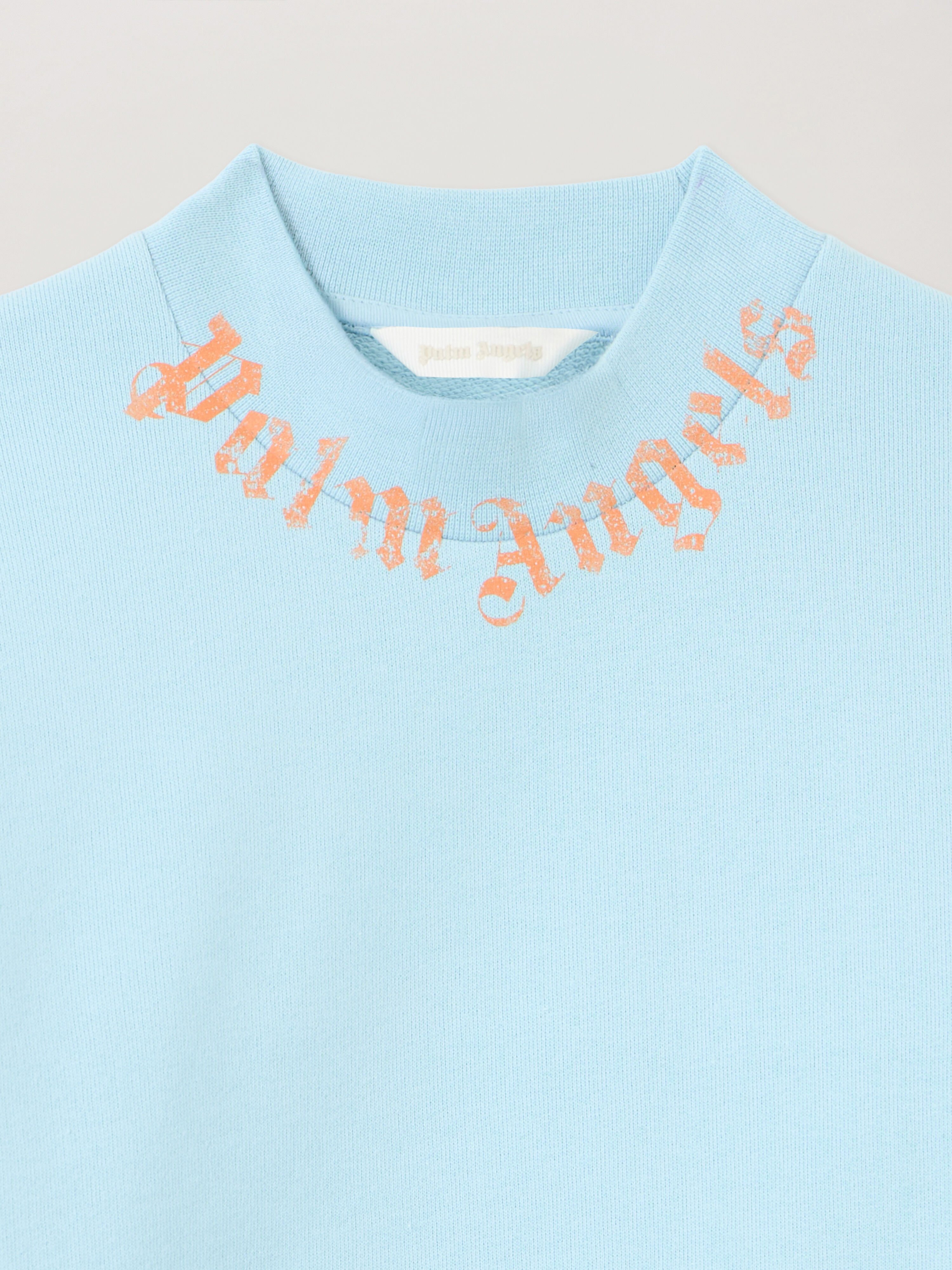 PALM ANGELS Neck Logo Brushed. Crew BLU BIMBO/ BABY BLUE PBBA012S26FLE004