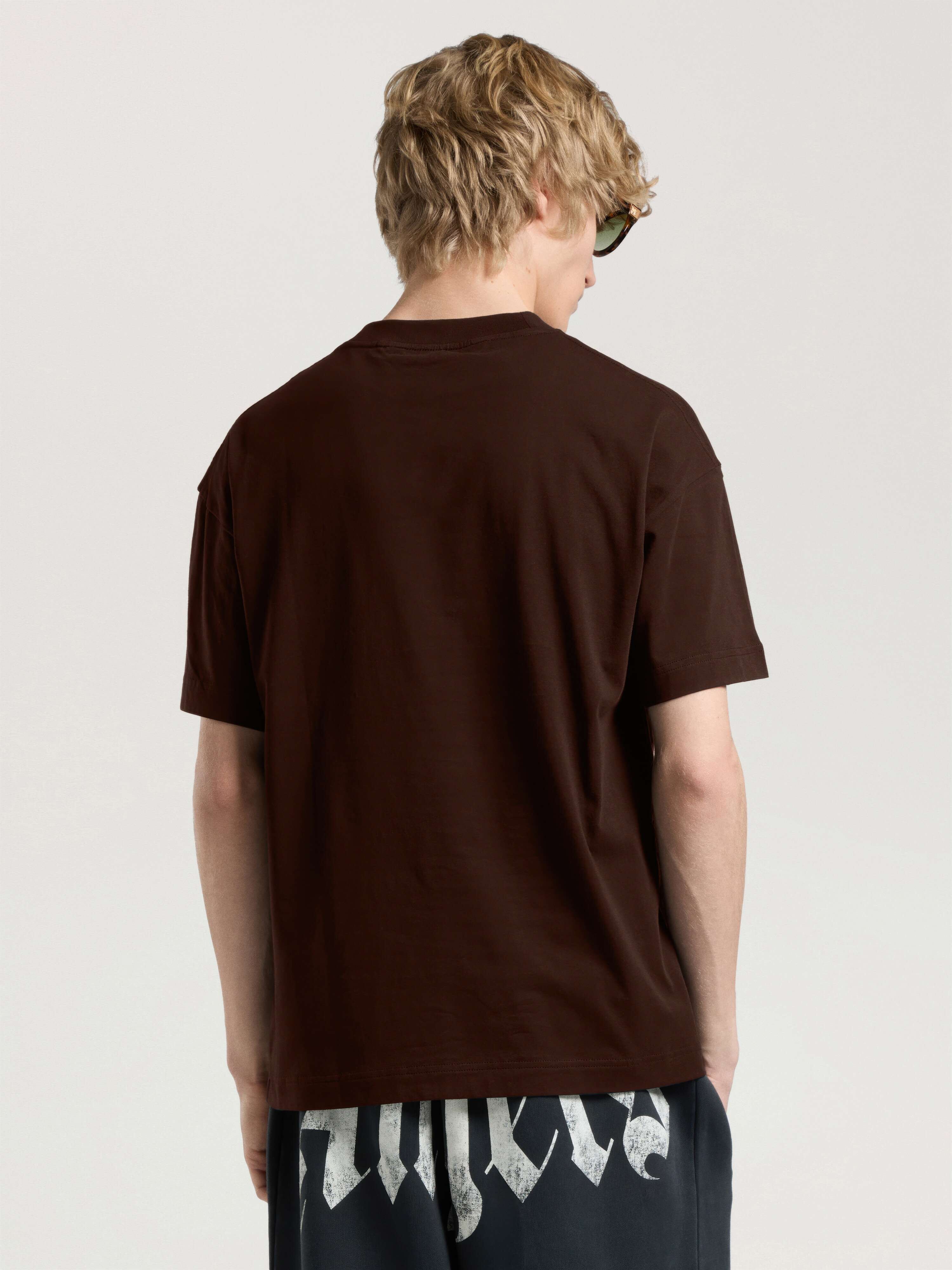 Brushed Palm Tree Regular T-Shirt PALM ANGELS Brushed Palm Tree Regular T-Shirt BROWN - KAKI PAMAA01W26JR19