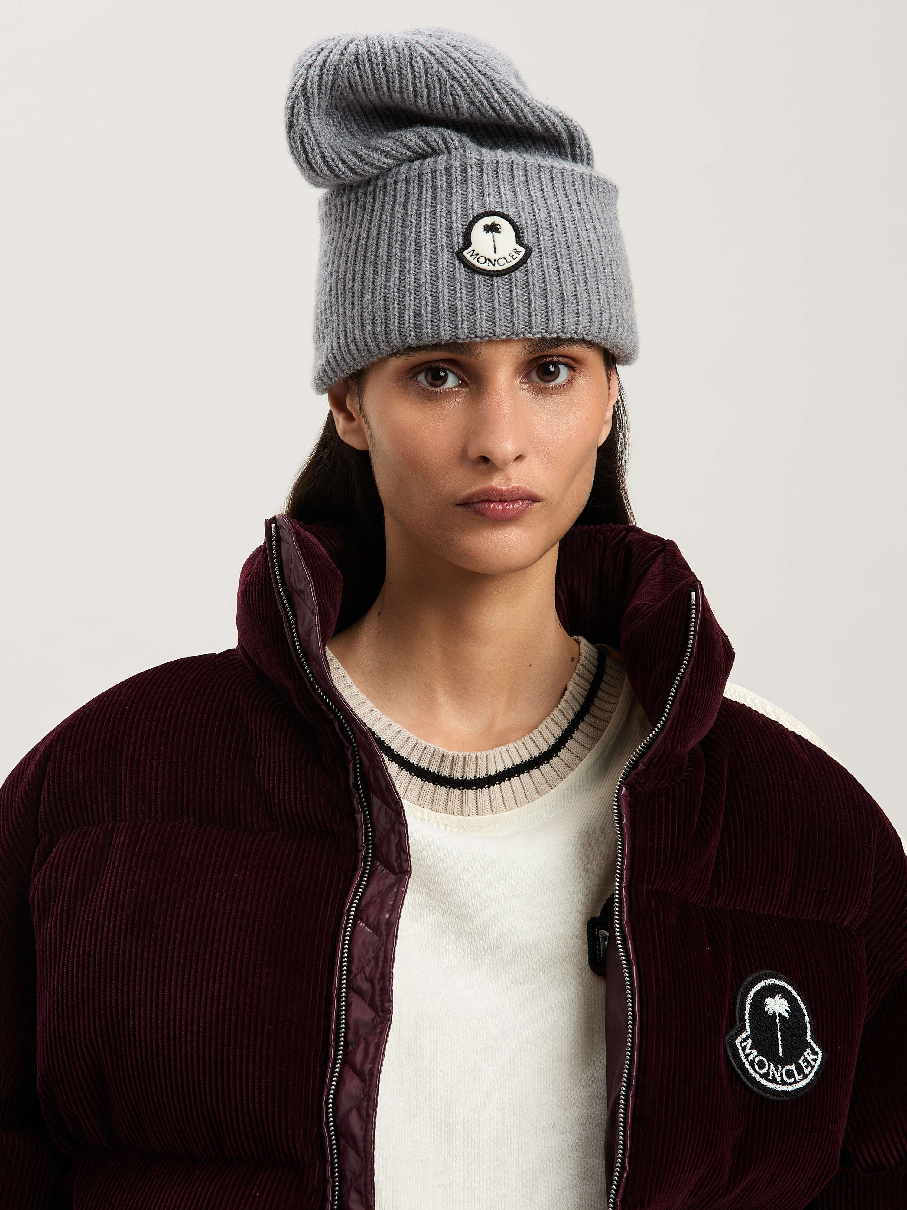 PALM ANGELS  Abrolhos down jacket Moncler x Palm Angels BURGUNDY - WHITE PMEJ008T25FAB001