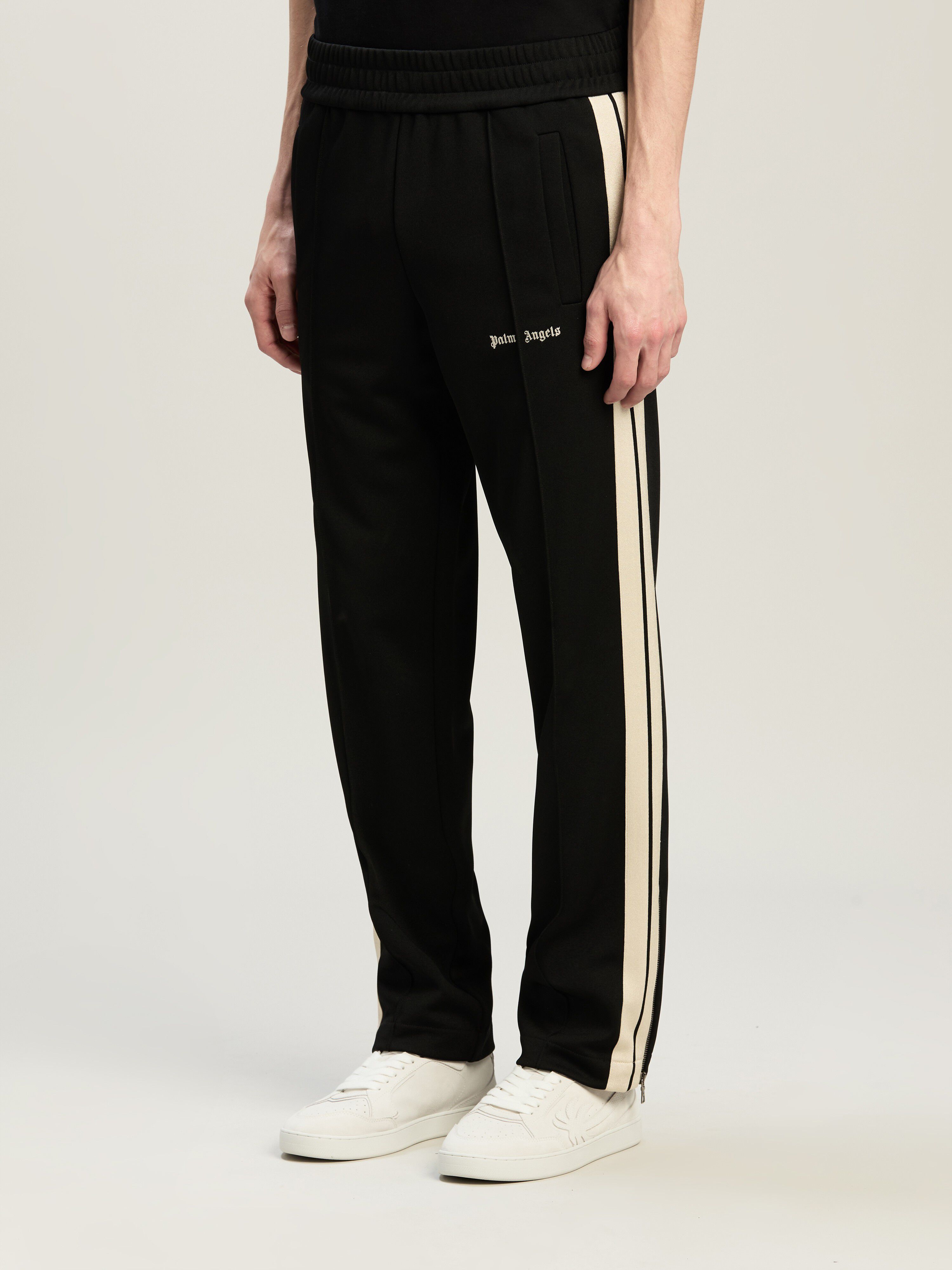 PALM ANGELS Classic Logo Track Pants BLACK - OFF WHITE PMCJ020C99FAB001