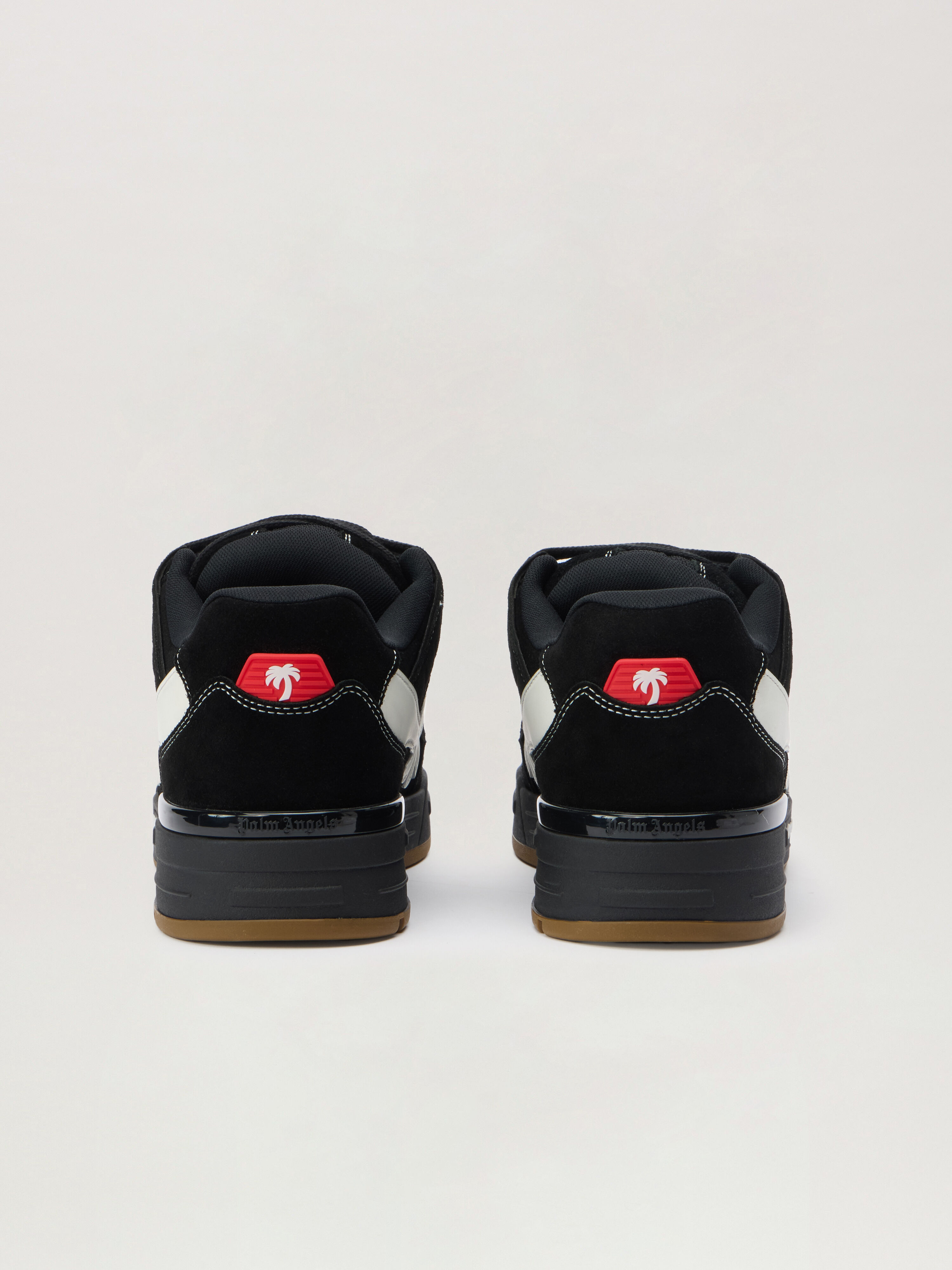 PALM ANGELS Venice Sneakers Suede BLACK - WHITE PMIA101F25LEA003