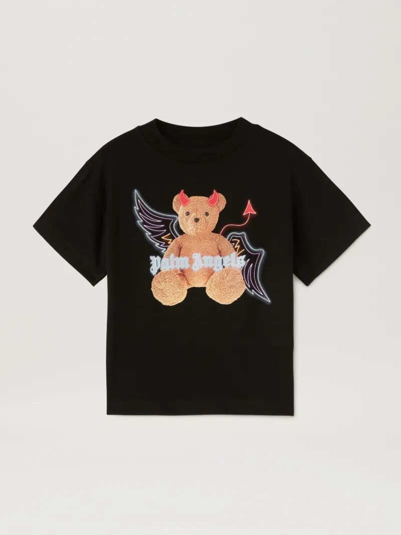 PALM ANGELS  Angel-devil Bear T-shirt BLACK BROWN PBAA003C99JER007