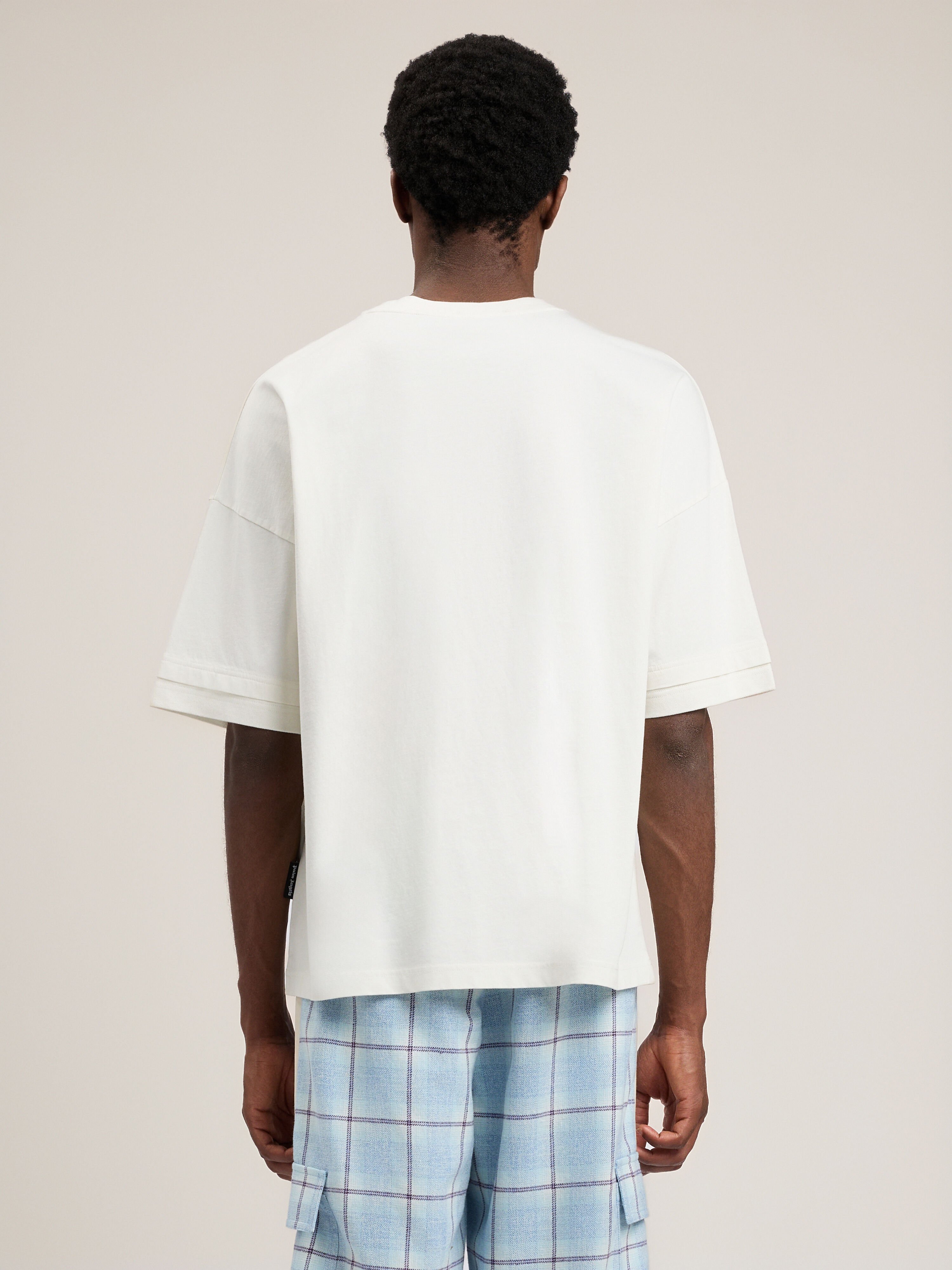 PALM ANGELS Curved Logo Loose Double T-Shirt OFF WHITE OFF WHITE PMAA10QS26JER001