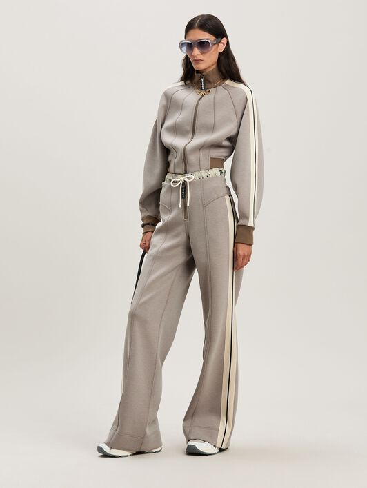 PALM ANGELS  Neoprene Track Pants TAUPE - OFF WHITE PWCA153S25FAB001