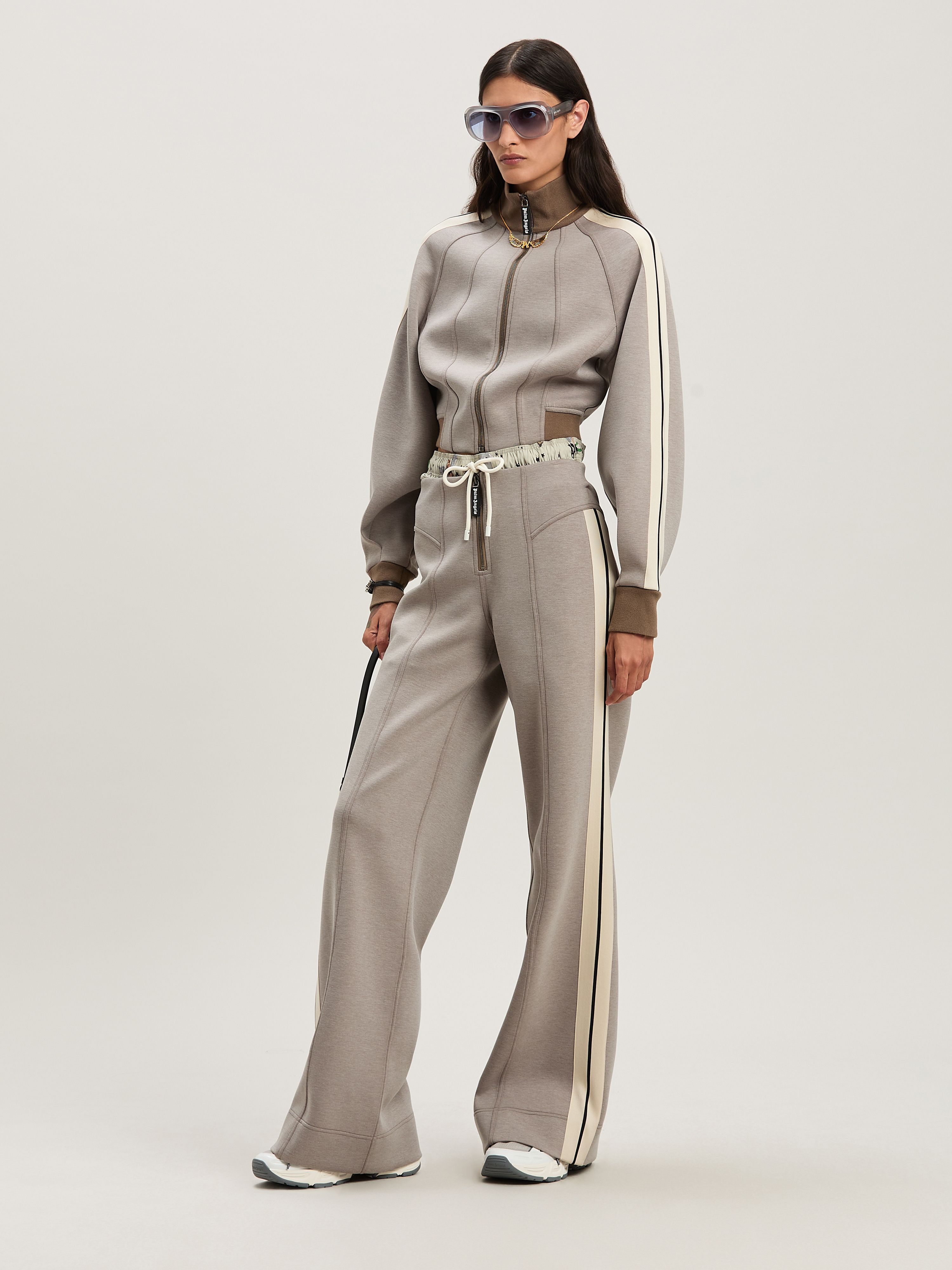 PALM ANGELS  Neoprene Track Pants TAUPE - OFF WHITE PWCA153S25FAB001