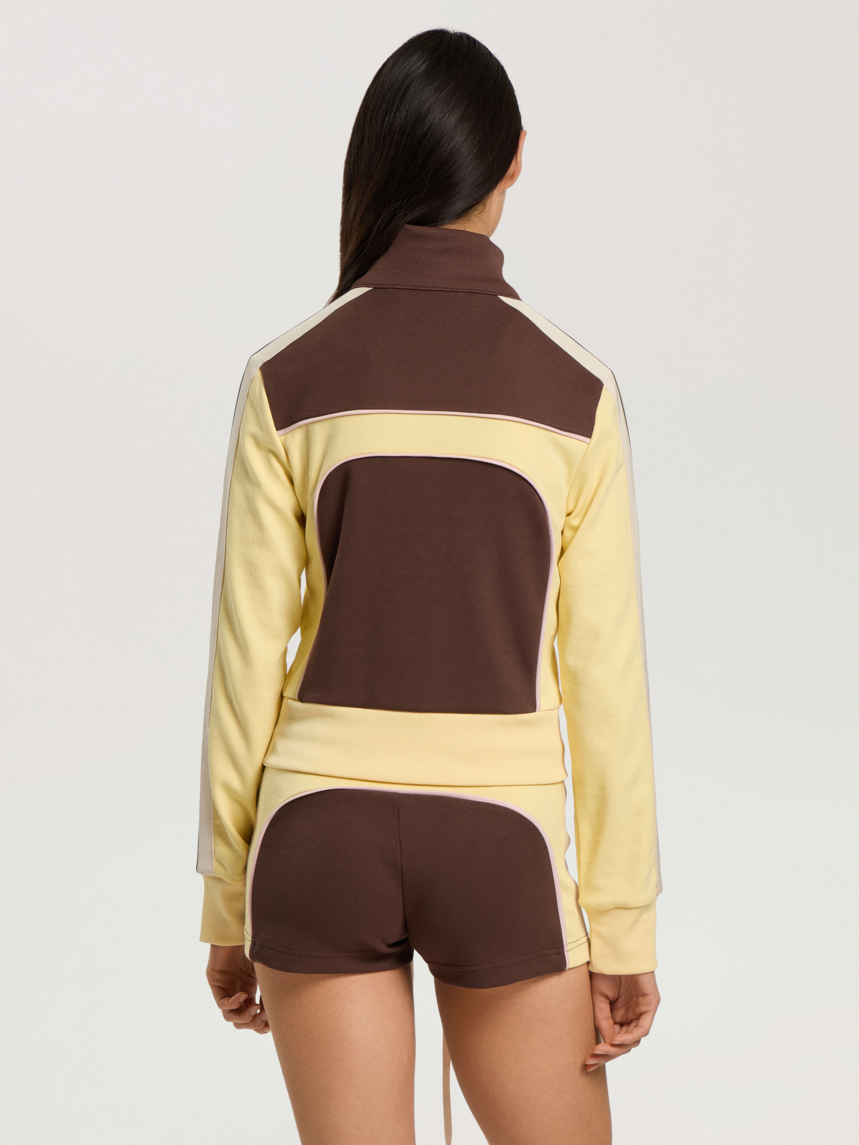 Colorblock Track Jacket PALM ANGELS Colorblock Track Jacket BROWN - LIGHT YELLOW PAWBD03F26FB01
