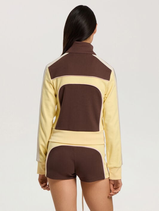 Colorblock Track Jacket PALM ANGELS Colorblock Track Jacket BROWN - LIGHT YELLOW PAWBD03F26FB01