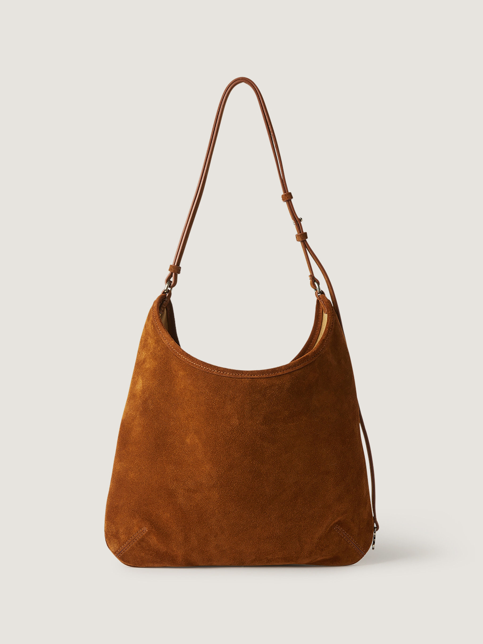 PALM ANGELS Zip-Up Suede Maxi Bag BEIGE - BEIGE PWNN03FF25LEA001