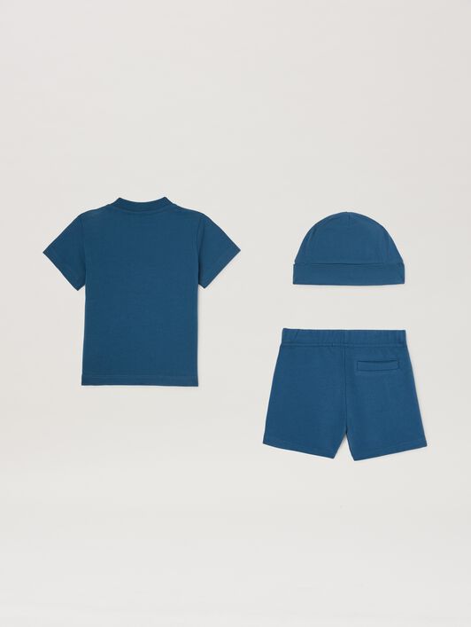 PALM ANGELS  3 pieces gift set BLUE OFFWHITE PB2X018S25JER001