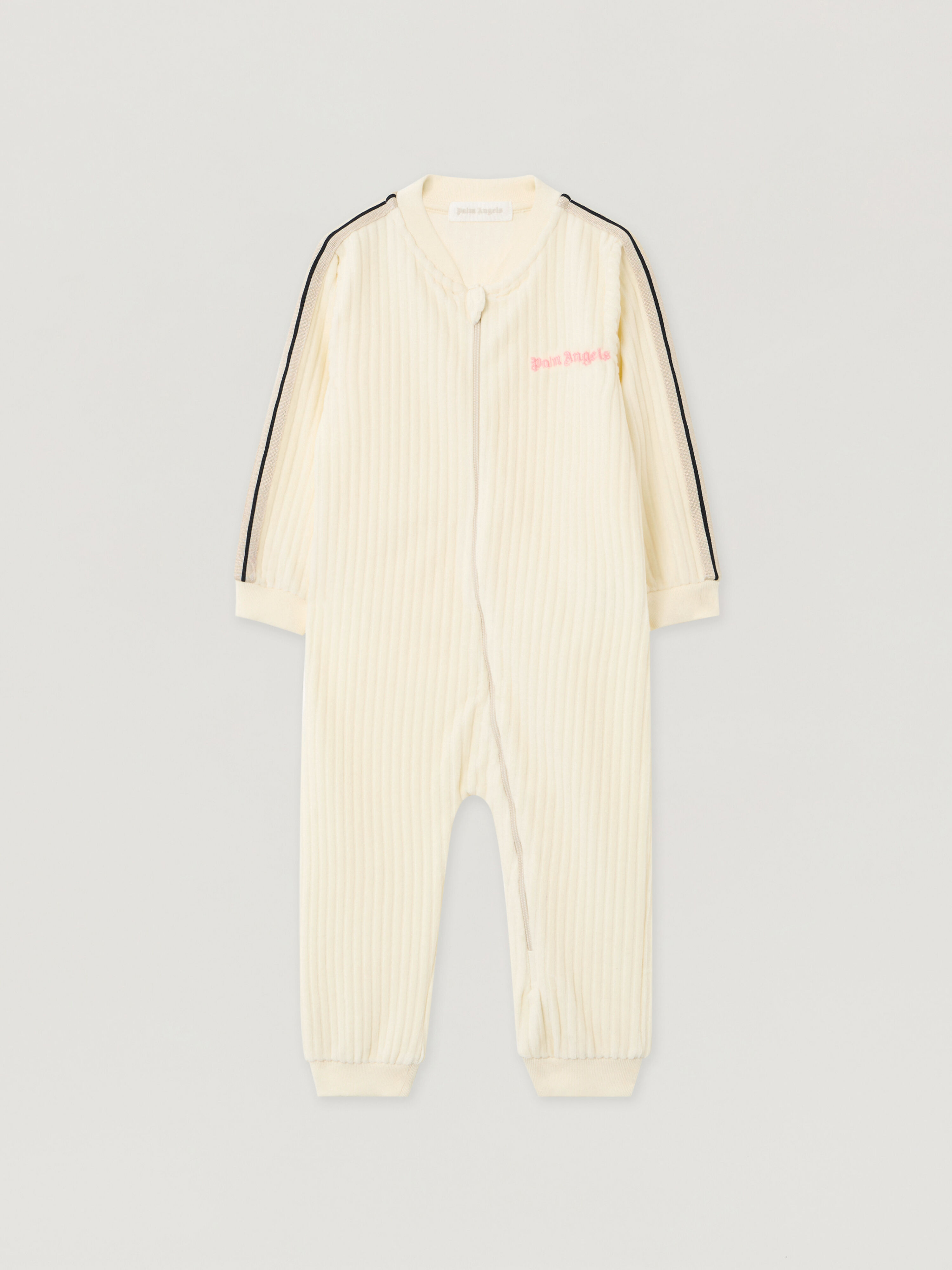 PALM ANGELS Pa Corduroy Track Jumpsuit OFF WHITE - SOFT PINK PG5X003F25FLE001