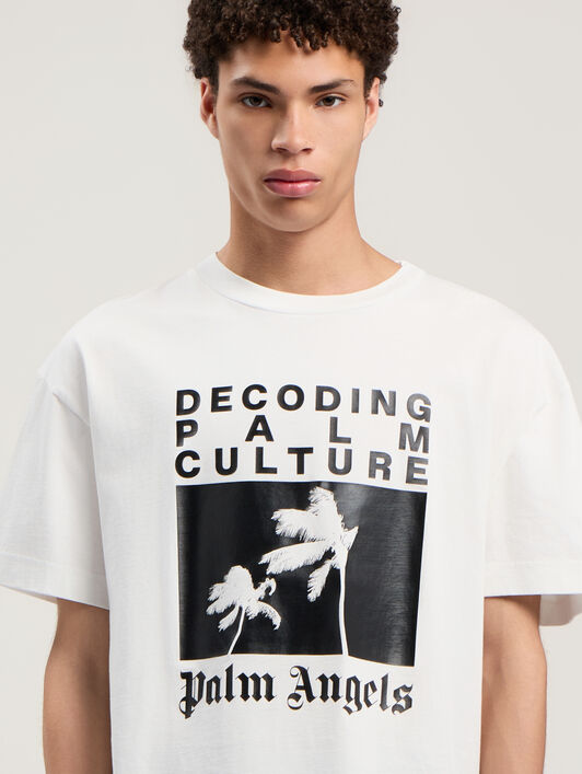 Decoding Palm Culture Regular T-Shirt PALM ANGELS Decoding Palm Culture Regular T-Shirt OFF WHITE - BLACK PMAA109F25JER006