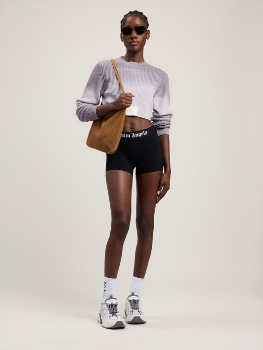 PALM ANGELS Classic Logo Sport Shorts BLACK BLACK PWVH010S26FAB001