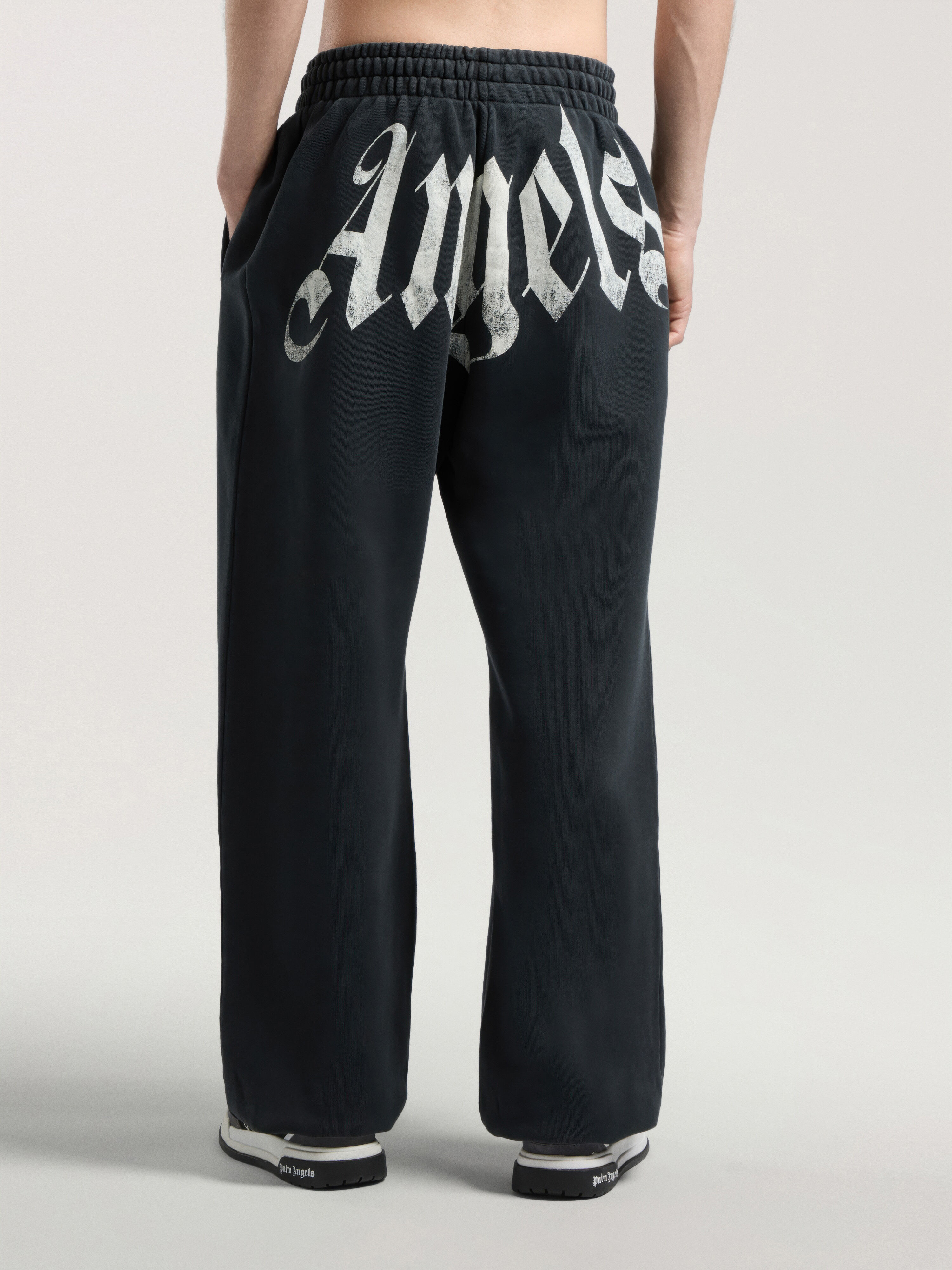 Big Waist Logo Sweatpants PALM ANGELS Big Waist Logo Sweatpants BLACK - OFF WHITE PAMCH05F26FL01