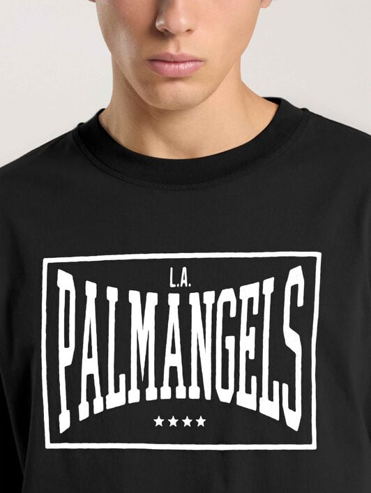 Vintage Box Logo Loose T-Shirt PALM ANGELS Vintage Box Logo Loose T-Shirt BLACK - OFF WHITE PAMAA03F26JR04