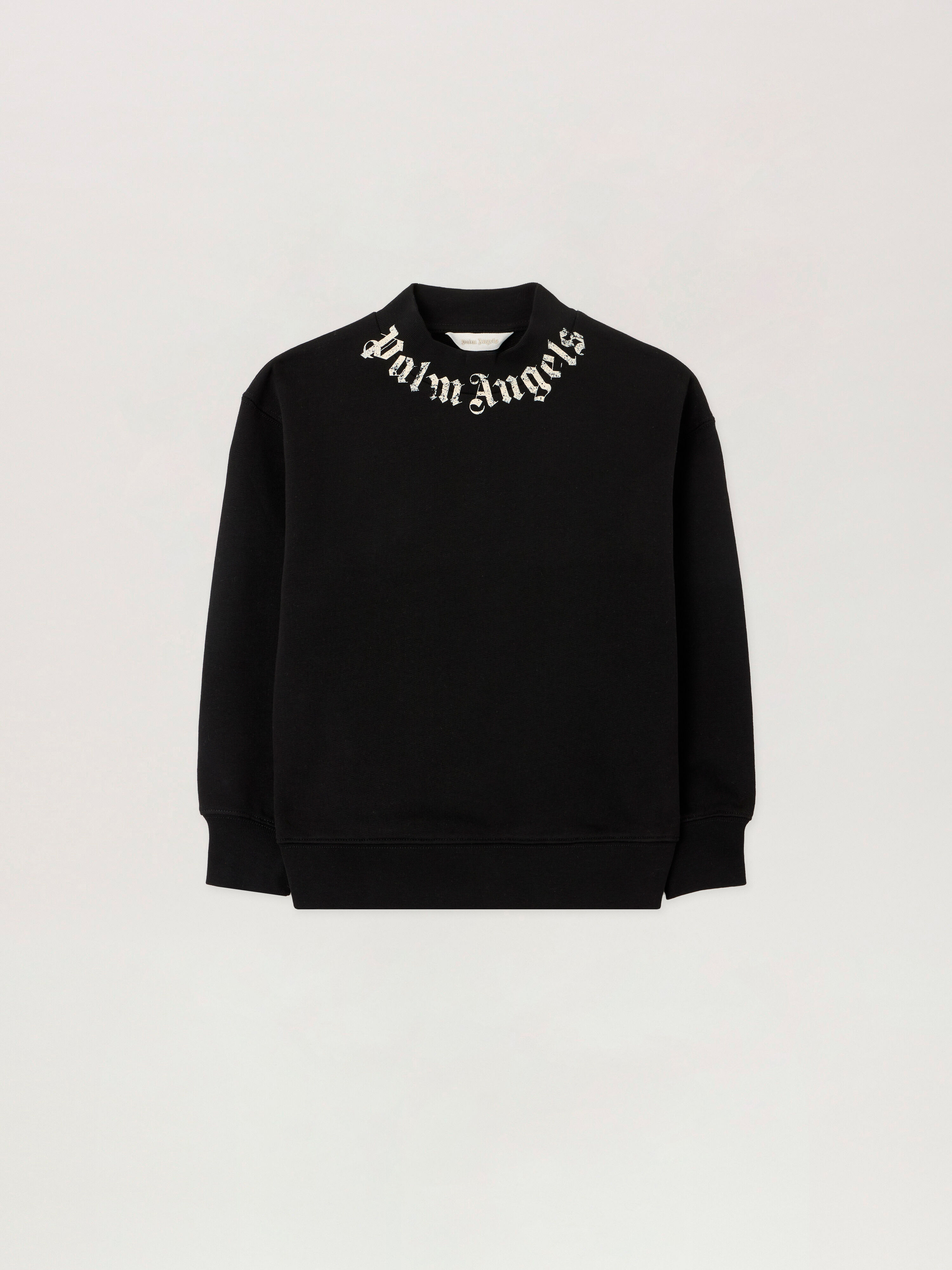 PALM ANGELS Neck Logo Brushed. Crew NERO/BLACK PBBA012S26FLE004