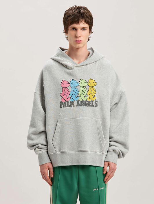 PALM ANGELS  Hoodie mit Bären-Prints GREY MELANGE - MULTICOLOR PMBB172S25FLE002