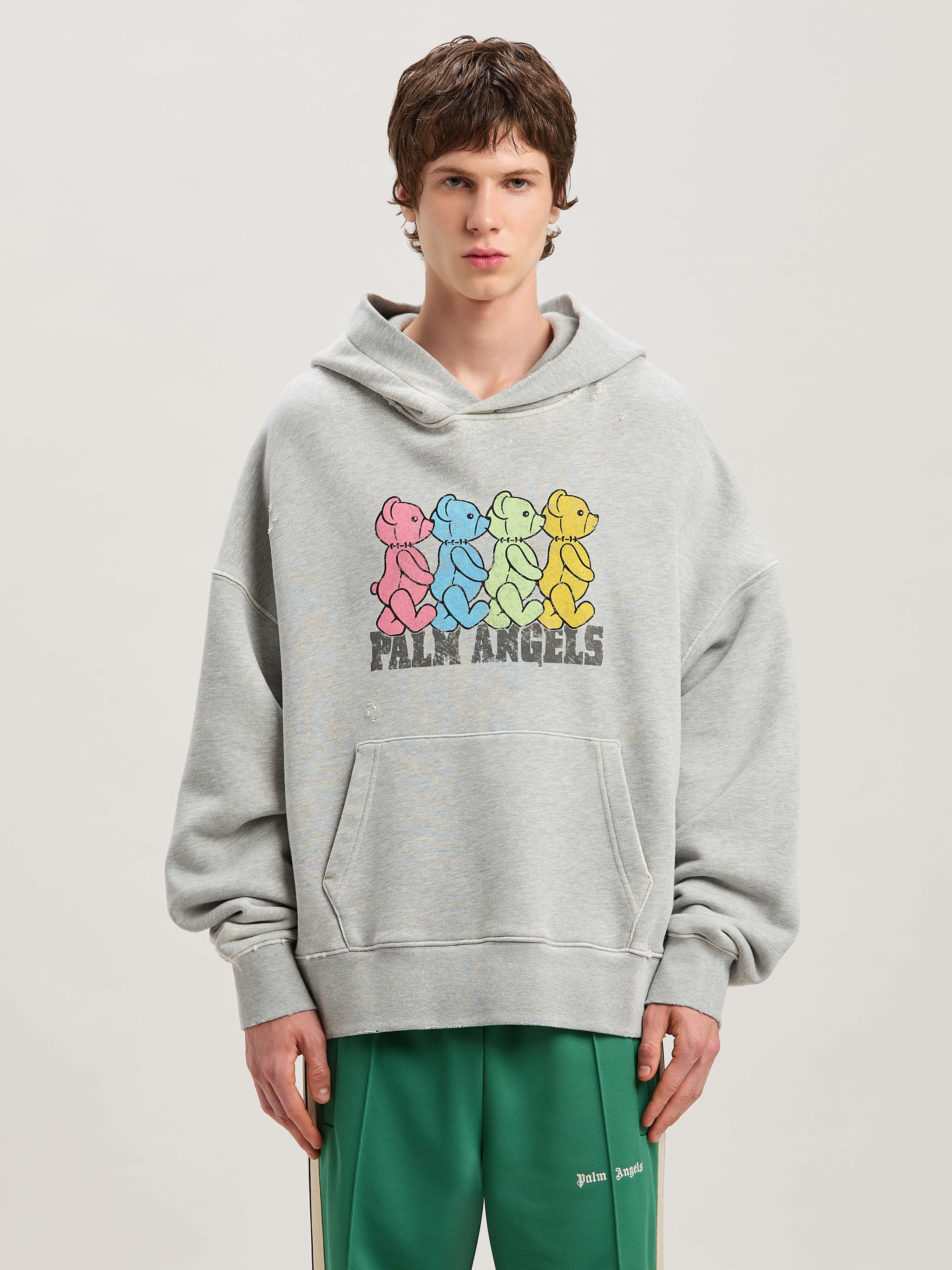 PALM ANGELS  Hoodie mit Bären-Prints GREY MELANGE - MULTICOLOR PMBB172S25FLE002