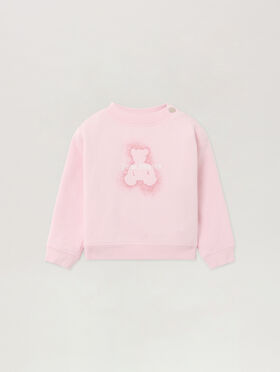 PALM ANGELS Spray Bear Crewneck Sweatshirt SOFT PINK PGXC001F25FLE003