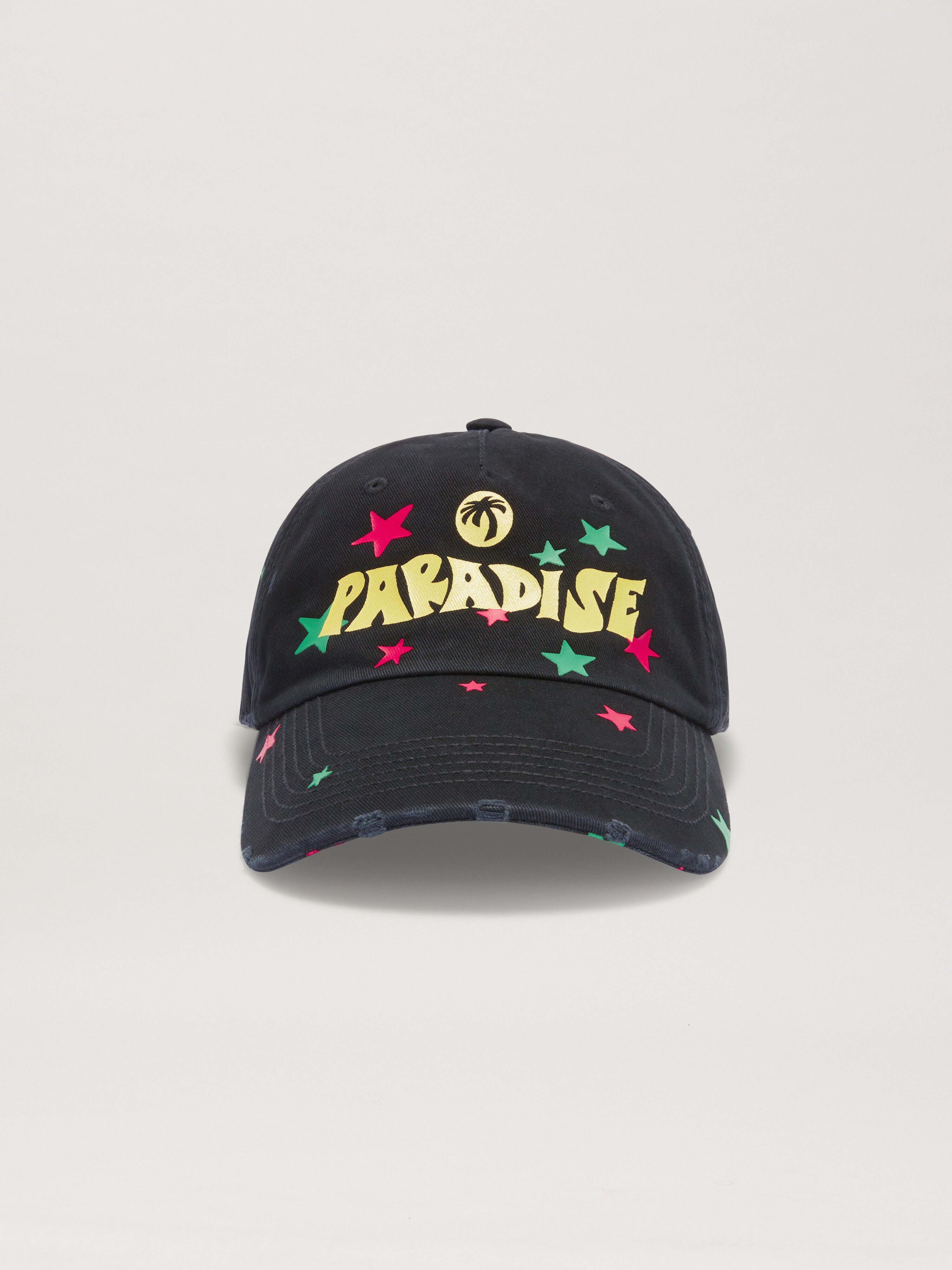 PALM ANGELS  Paradise baseball cap BLACK - YELLOW PMLB108S25FAB003