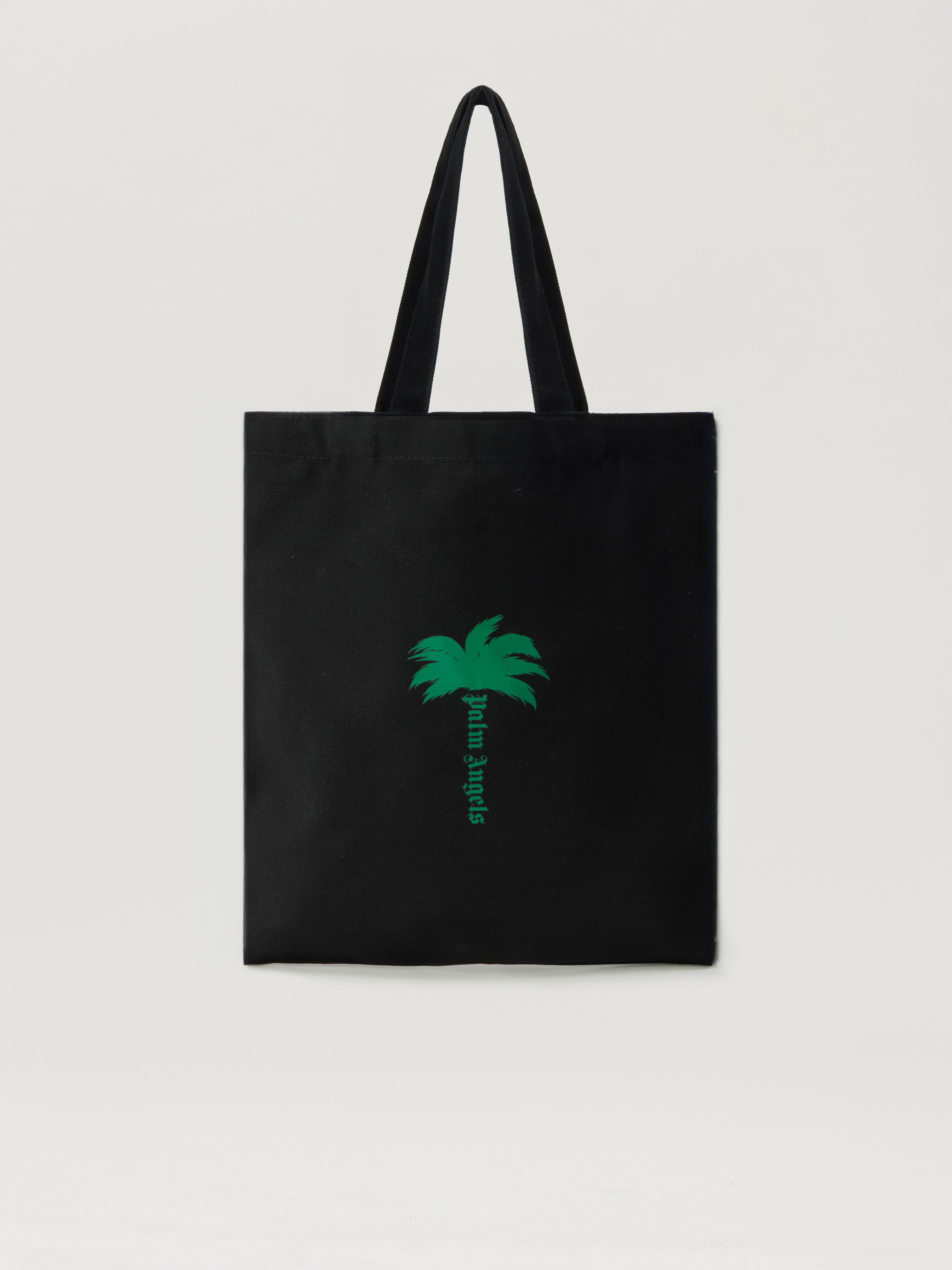 Palm Brushed Tote Bag PALM ANGELS Palm Brushed Tote Bag BLACK - DARK GREEN PAMNA01W26FB02