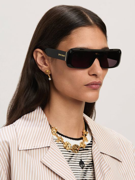 PALM ANGELS  Willow sunglasses BLACK - DARK GREY PERI102S25PLA001