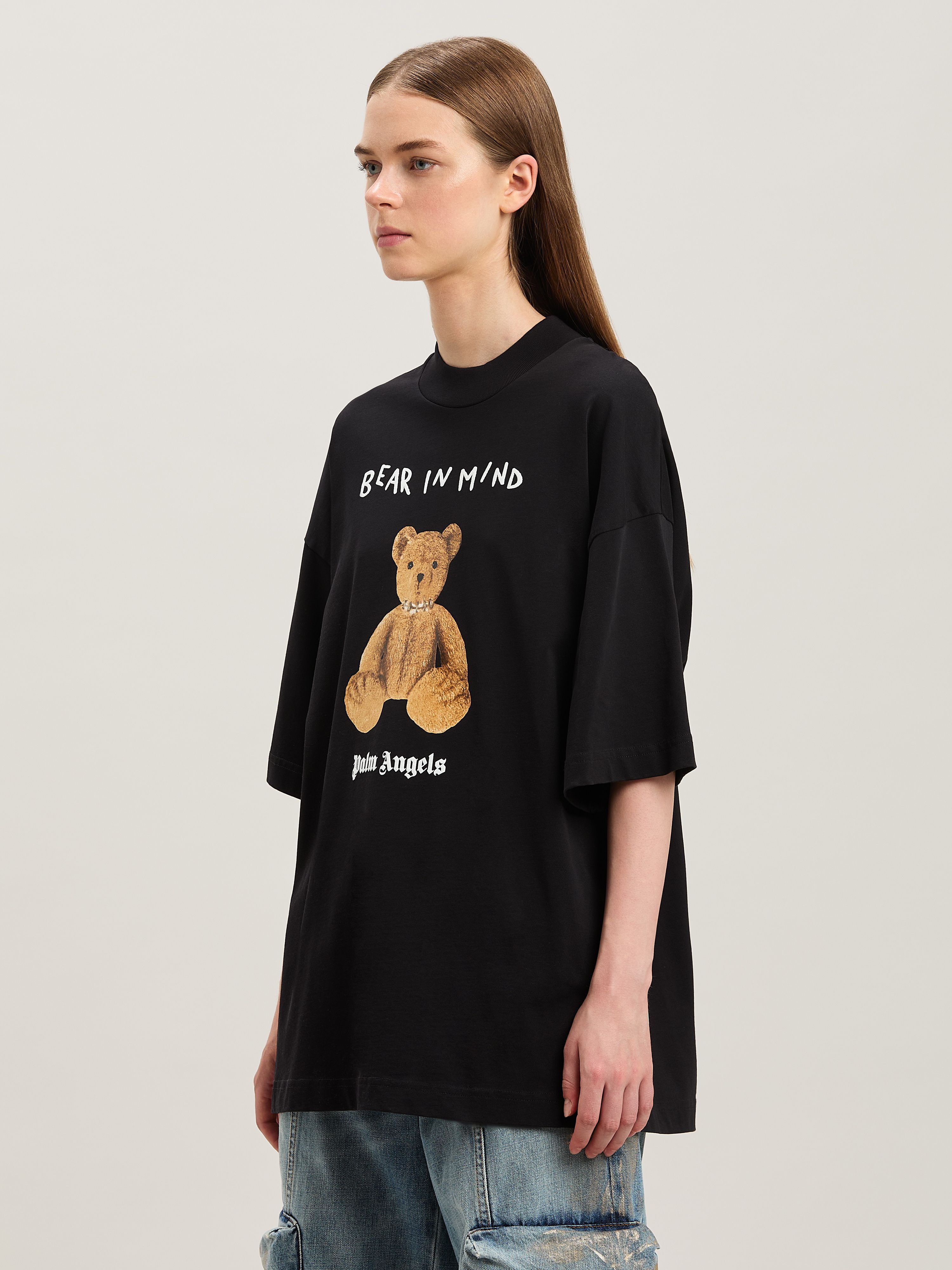 PALM ANGELS  Bear in Mind loose T-shirt BLACK - BROWN PWAA017S25JER005
