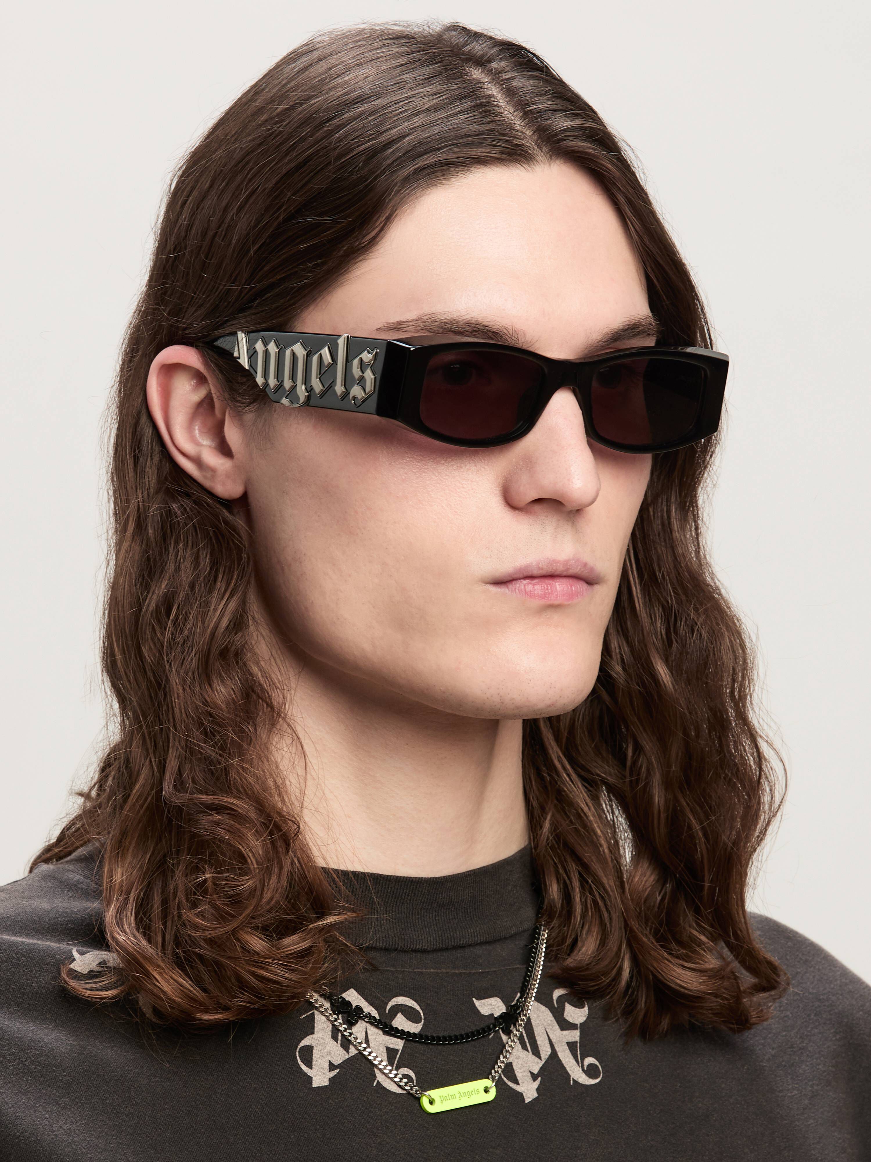 PALM ANGELS  Angel sunglasses Black Dark Grey PERI007C99PLA001
