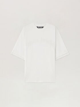 PALM ANGELS Curved Logo Loose Double T-Shirt OFF WHITE OFF WHITE PMAA10QS26JER001