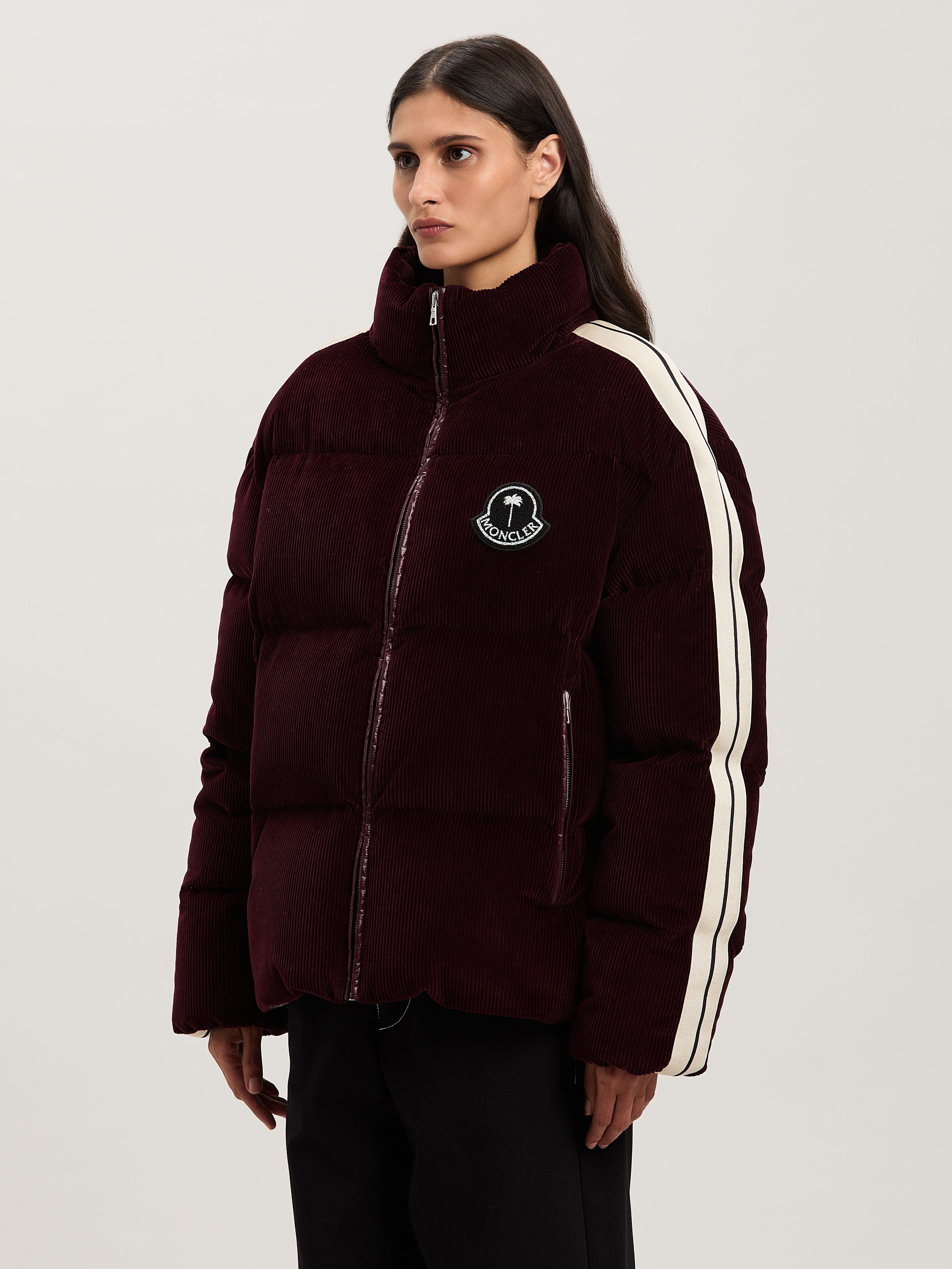 PALM ANGELS  Abrolhos down jacket Moncler x Palm Angels BURGUNDY - WHITE PMEJ008T25FAB001