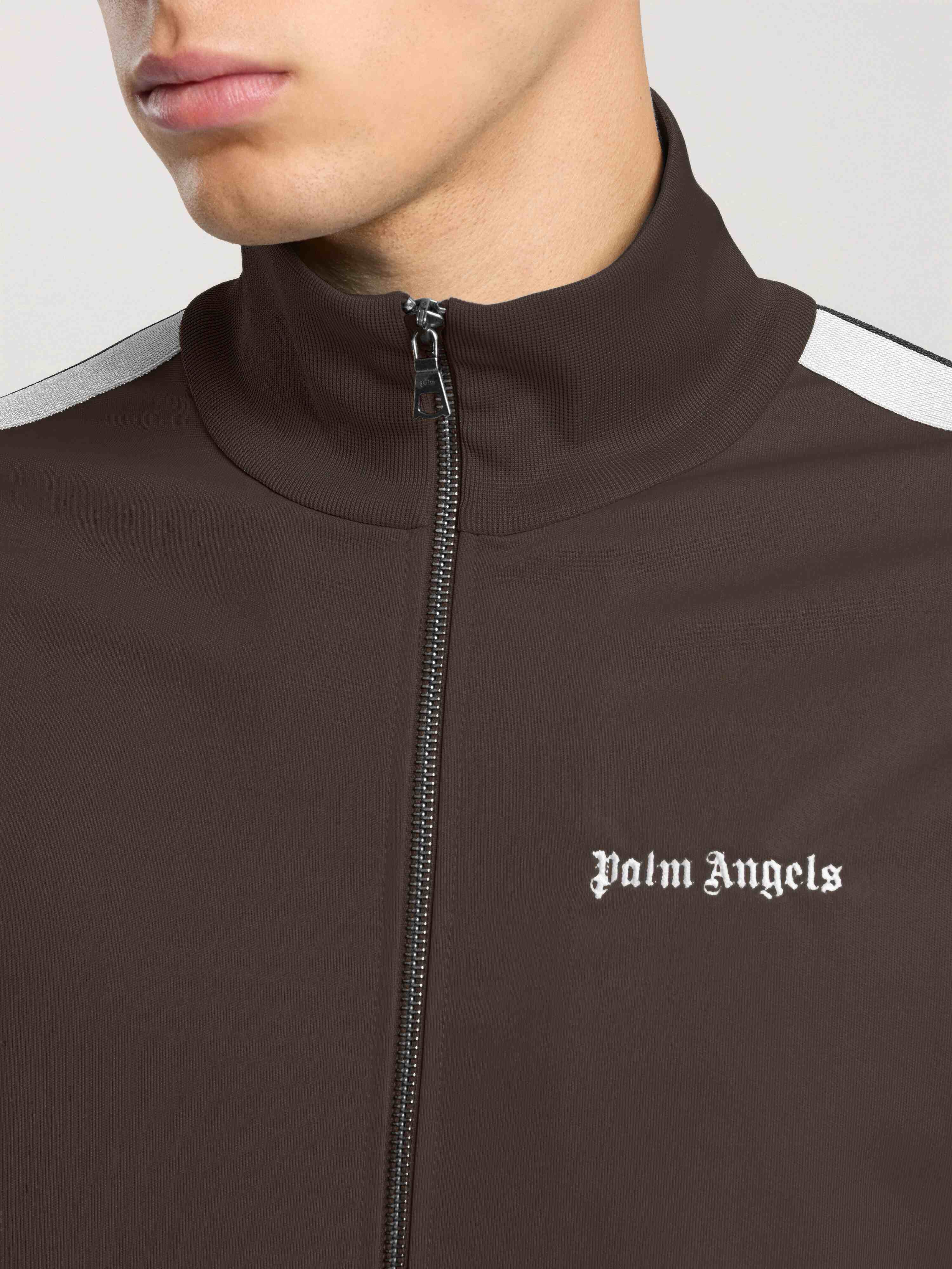 Classic Logo Track Jacket PALM ANGELS Classic Logo Track Jacket BROWN - OFF WHITE PAMBD01F26FB01
