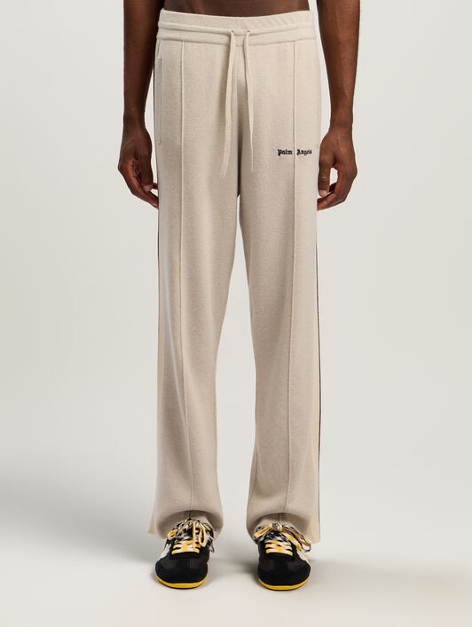 Classic Logo Knit Track Pants PALM ANGELS Classic Logo Knit Track Pants LIGHT BEIGE - BLACK PMHG023F25KNI001