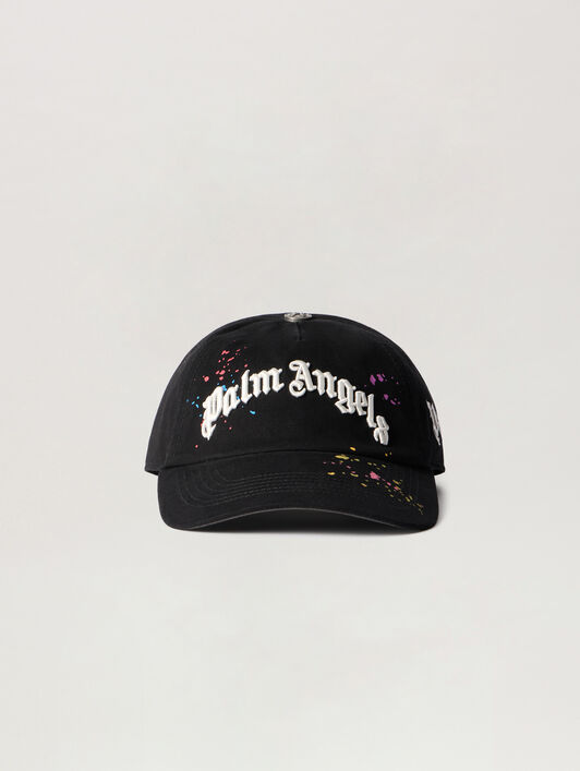 Curved Logo Painted Cap PALM ANGELS Curved Logo Painted Cap BLACK - MULTICOLOR PMLB104F25FAB001