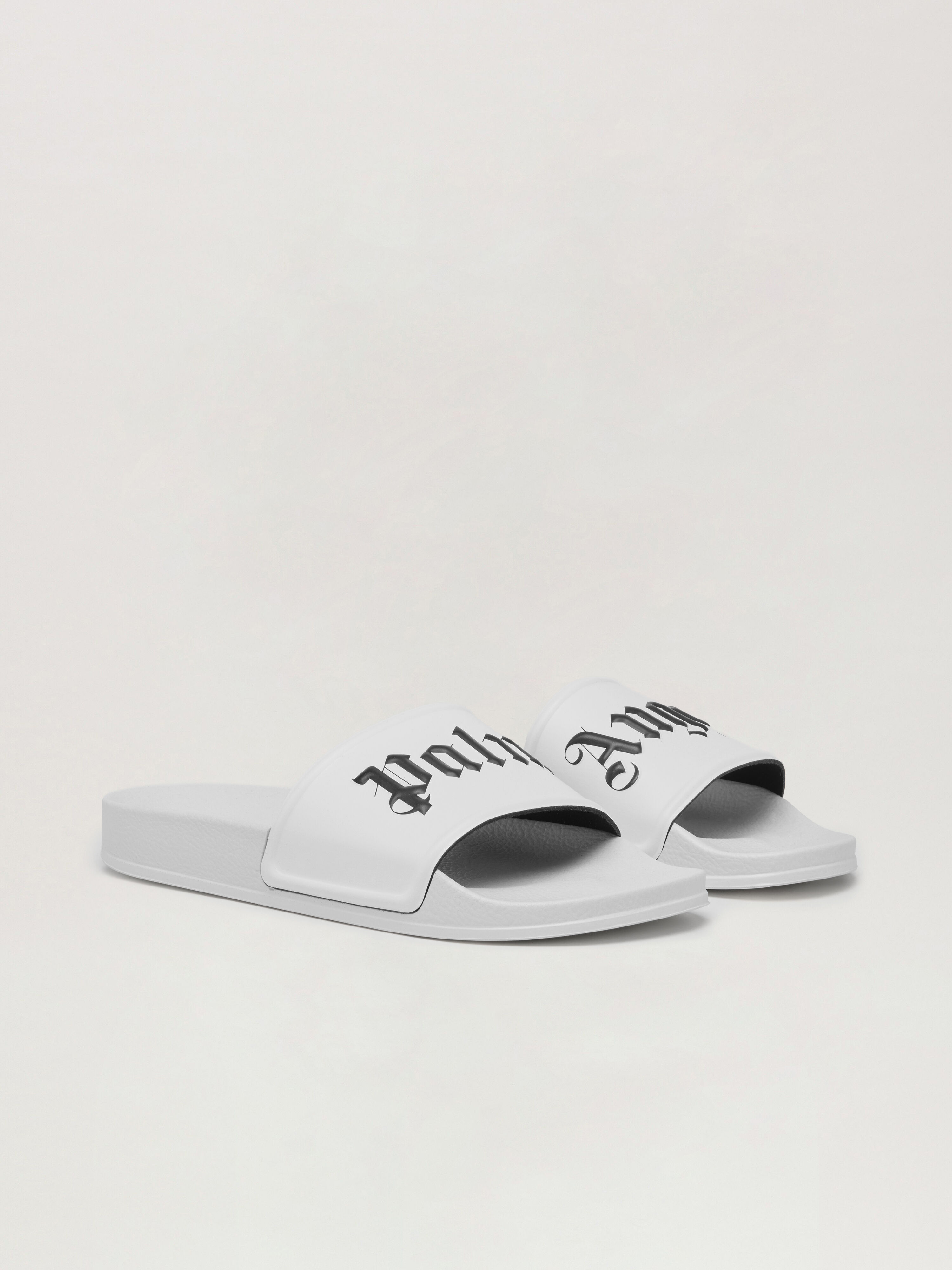 PALM ANGELS Pool Slider WHITE BLACK PWIC002C99PLA003