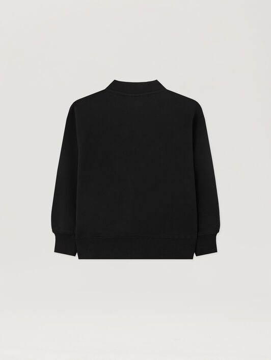 PALM ANGELS Neck Logo Brushed Crew NERO/BLACK PGBA013S26FLE004