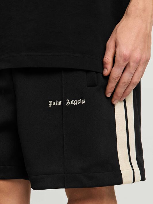 PALM ANGELS Classic Logo Track Shorts Black Off Whit BLACK - OFF WHITE PMCL004C99FAB001