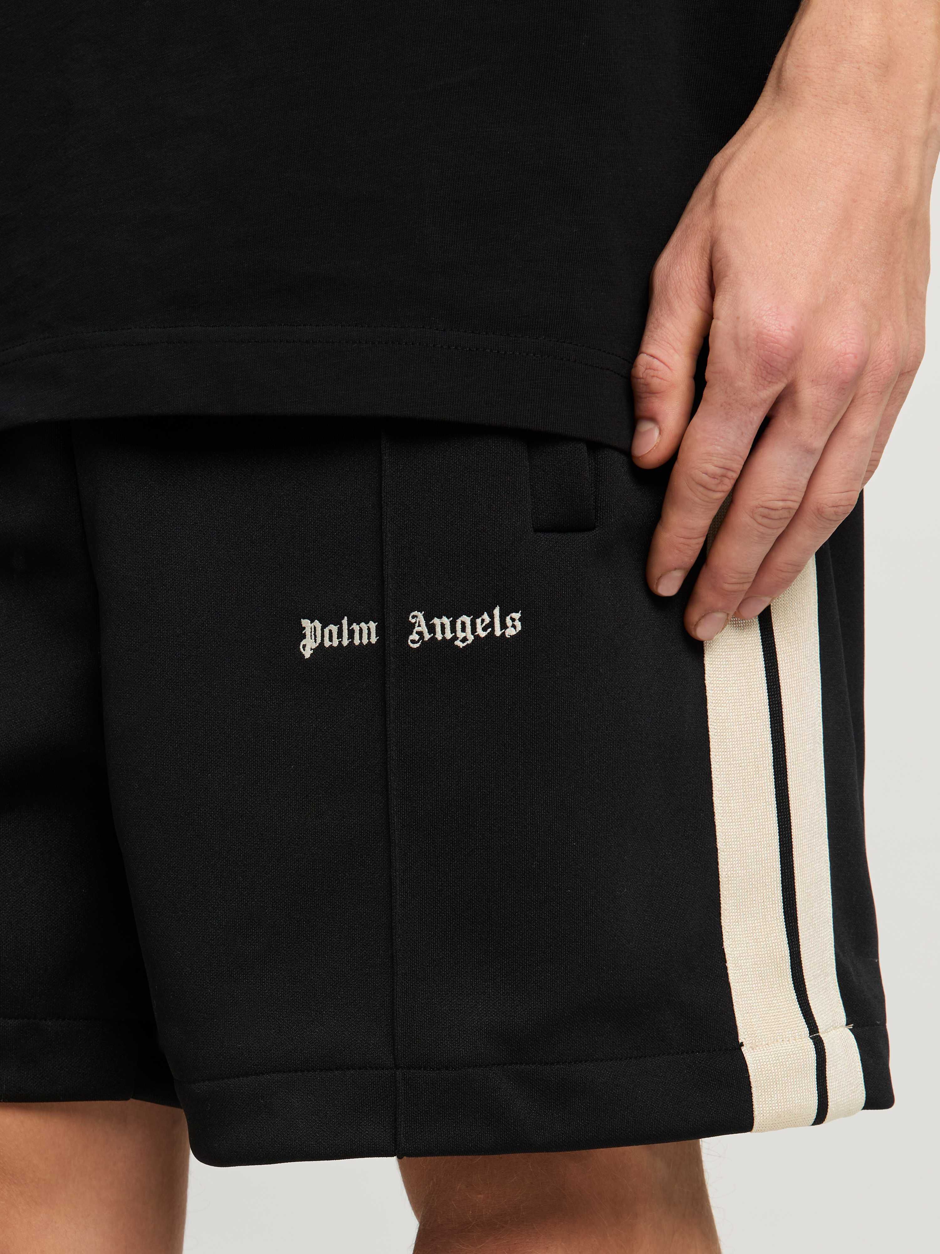 PALM ANGELS Classic Logo Track Shorts Black Off Whit BLACK - OFF WHITE PMCL004C99FAB001