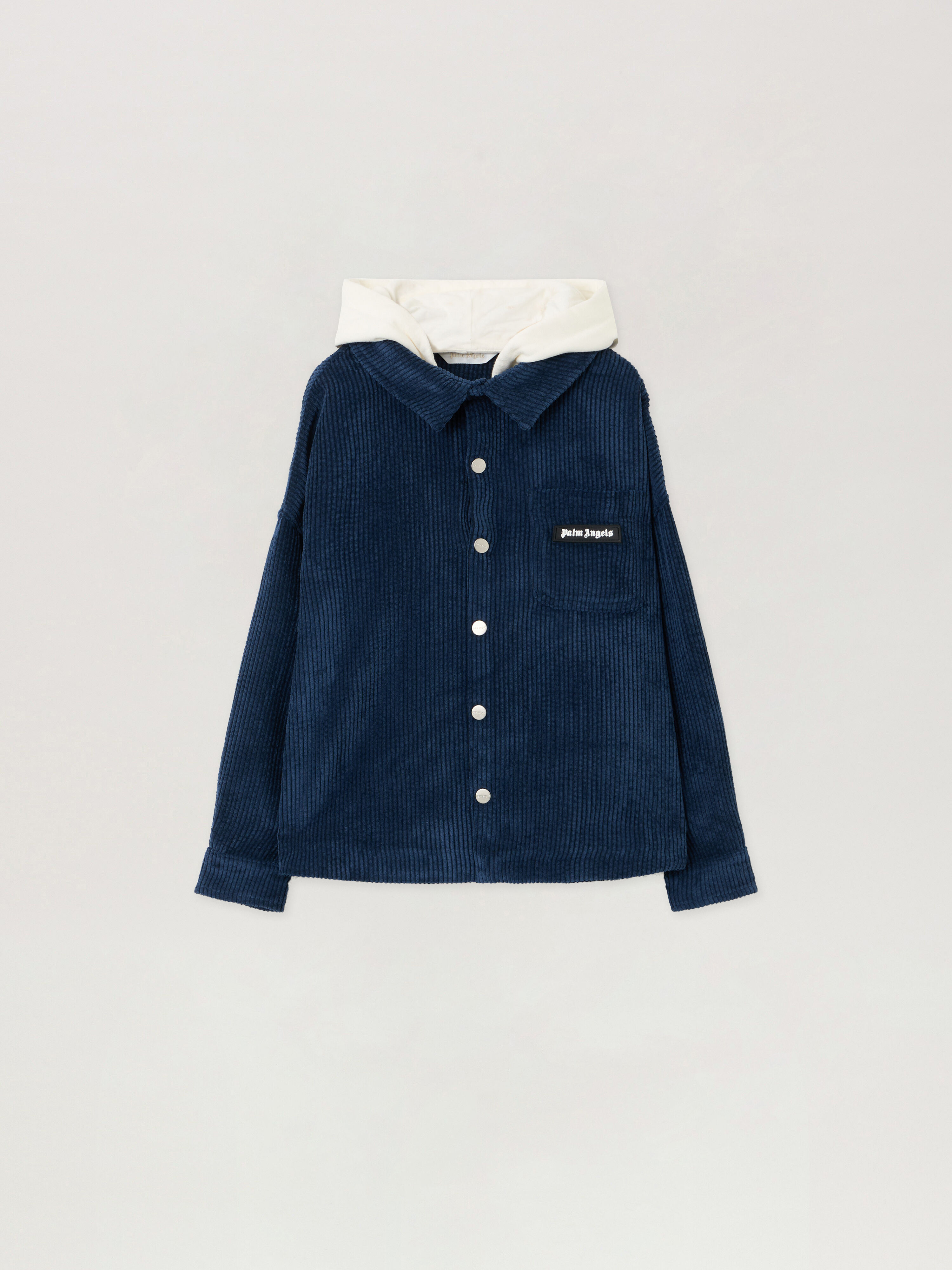 PALM ANGELS Classic Logo Corduroy O/S NAVY BLUE - OFF WHITE PBES007F25FAB001