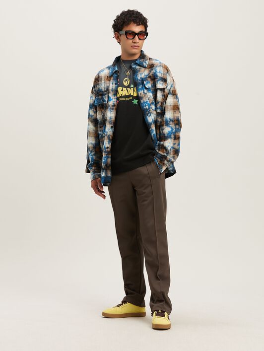PALM ANGELS  Paradise T-shirt BLACK - YELLOW PMAA001S25JER001