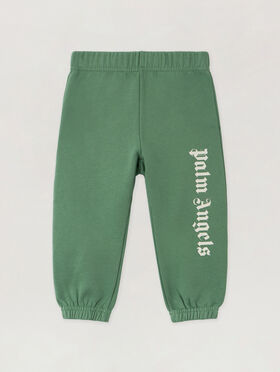 PALM ANGELS Oversized Logo Sweatpants LIGHT GREEN - OFF WHITE PBXD001F25FLE001