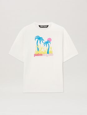 PALM ANGELS Burning Oasis T-shirt WHITE PMAA001C99JER027