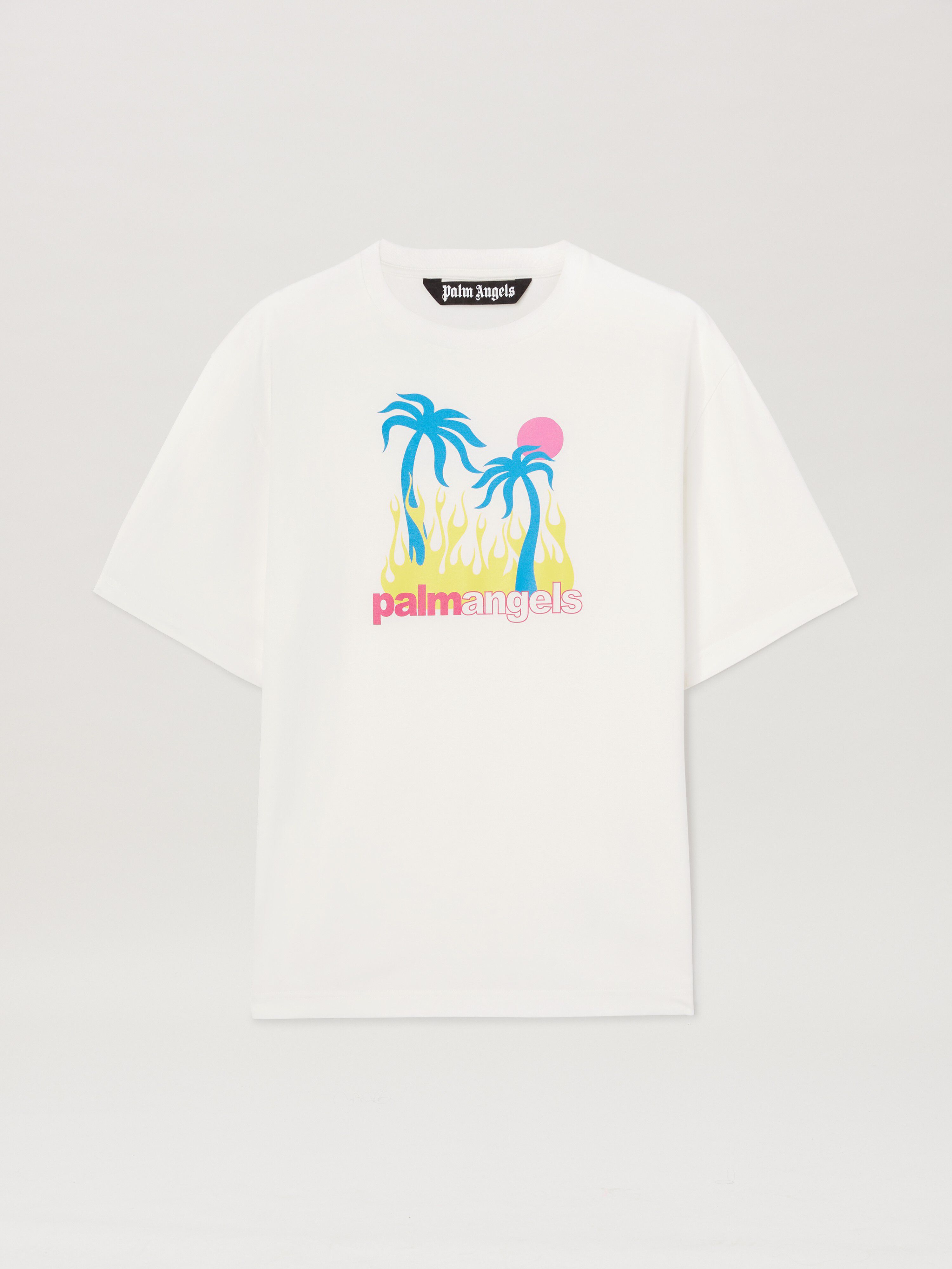 PALM ANGELS  Burning Oasis T-shirt OFF WHITE - MULTICOLORE PMAA089S25JER002