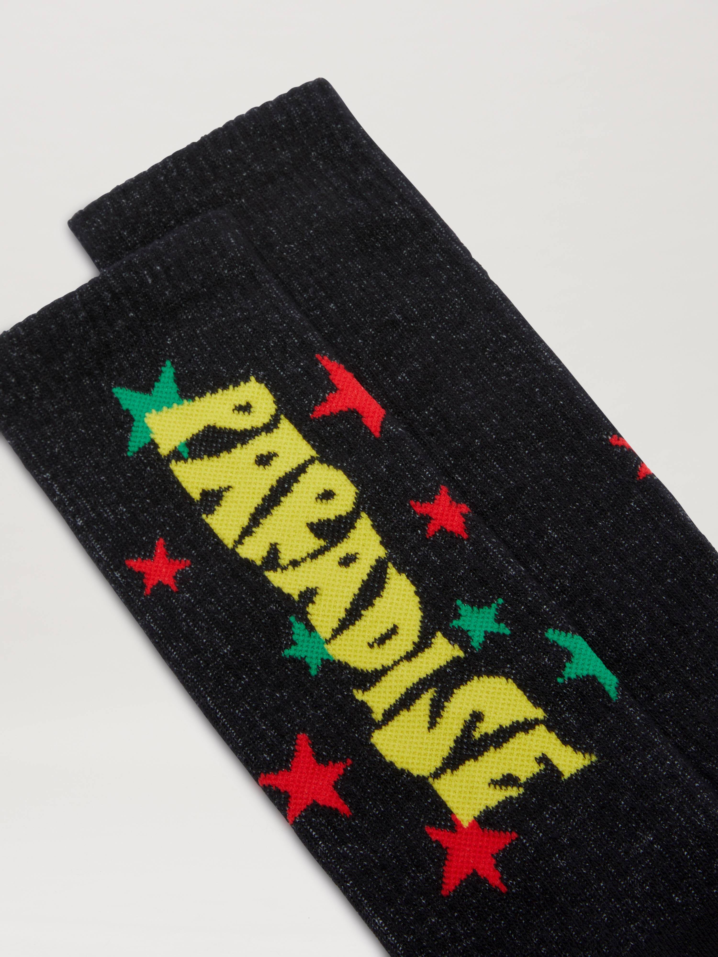 PALM ANGELS  Paradise Socken BLACK - YELLOW PMRA001S25FAB002