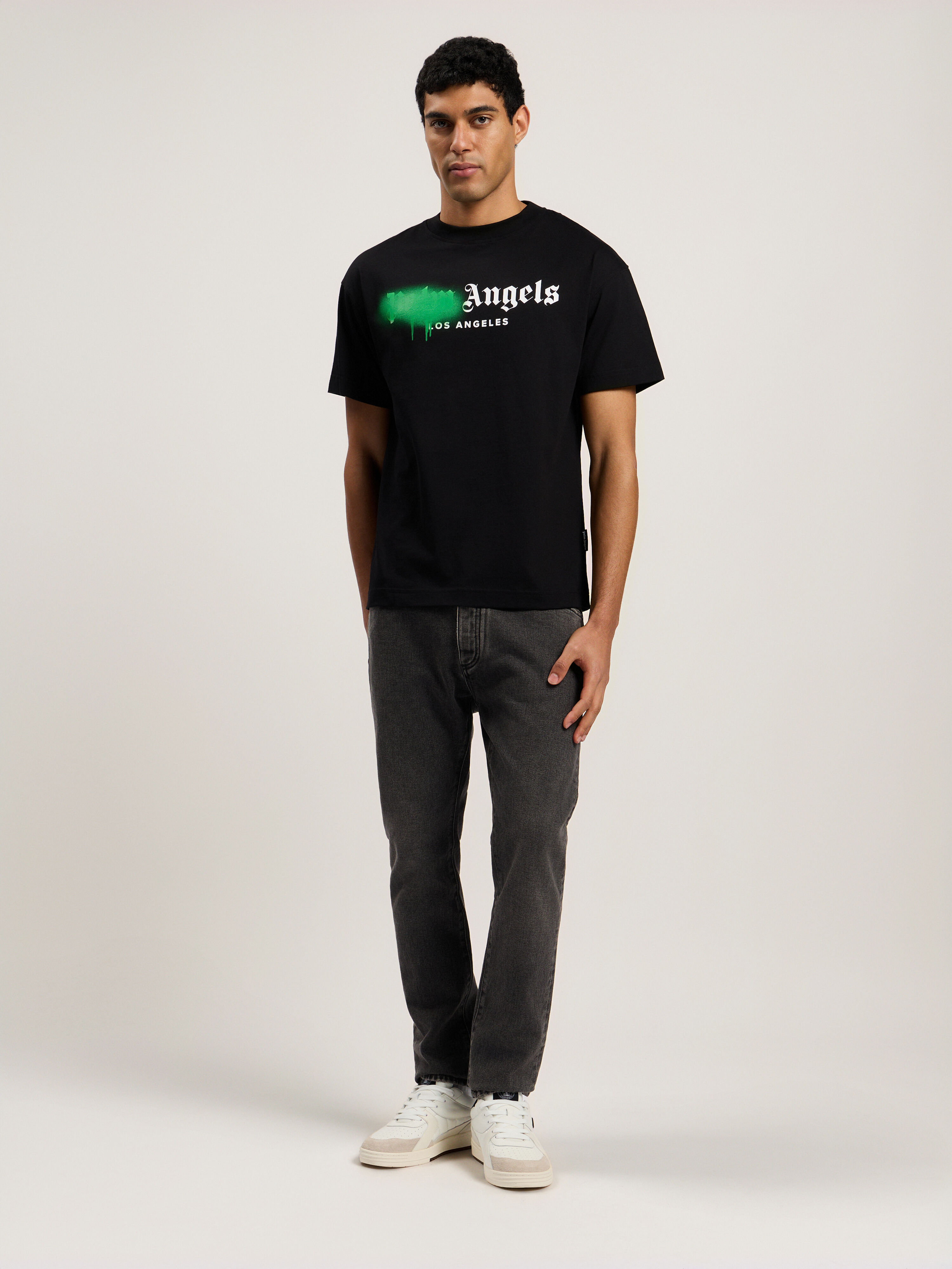 Spray City Los Angeles T-Shirt in Black/Green for Men | Palm Angels®