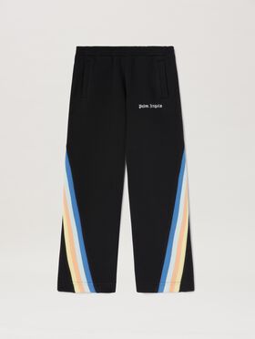 PALM ANGELS  Multicolored band track pants DUSTY BLUE OFF WHITE PBCJ002C99FAB003