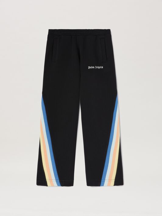 PALM ANGELS  Multicolored band track pants BLACK OFF WHITE PBCH014S25FLE001