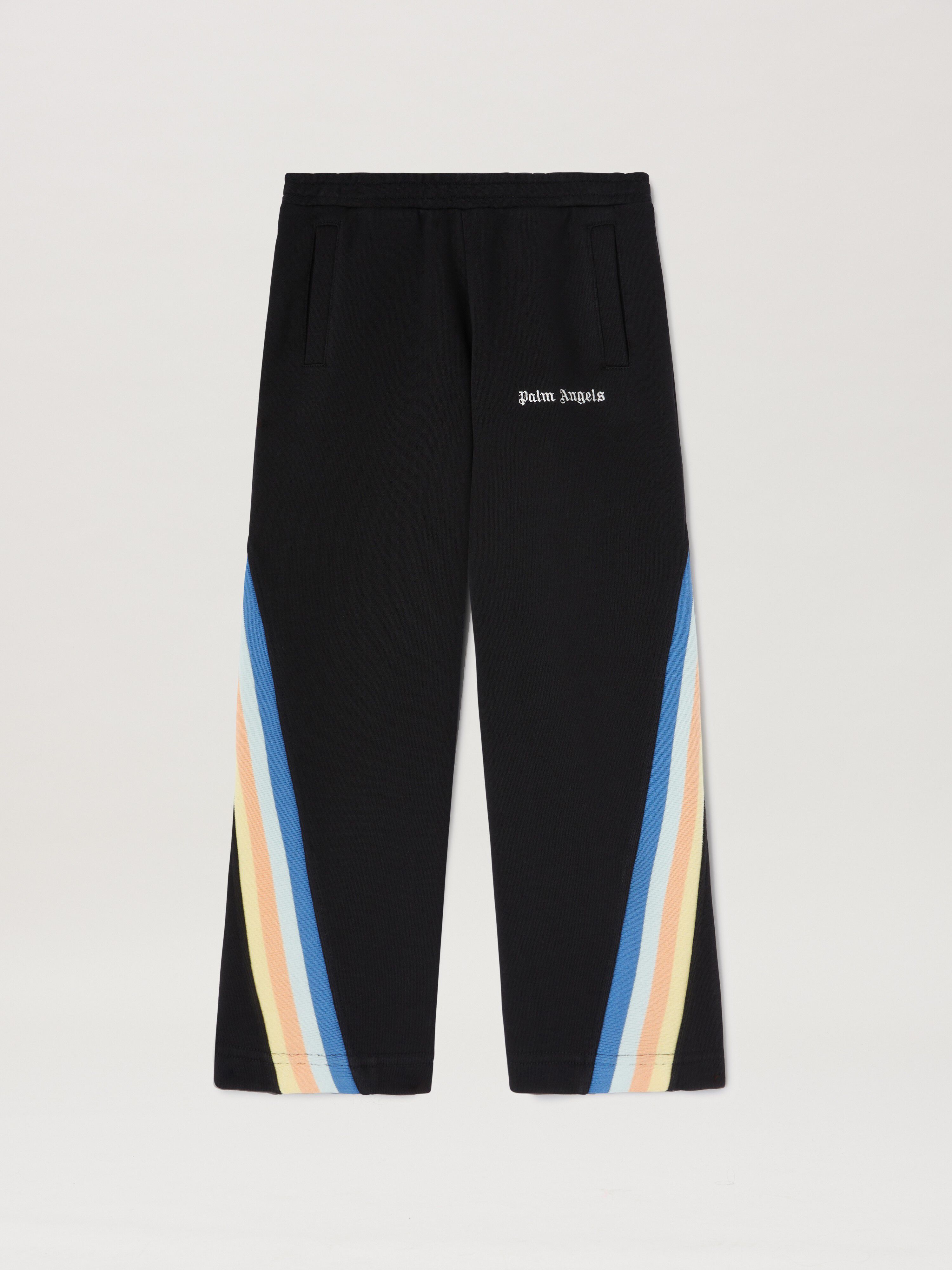 PALM ANGELS  Multicolored band track pants BLACK OFF WHITE PBCH014S25FLE001