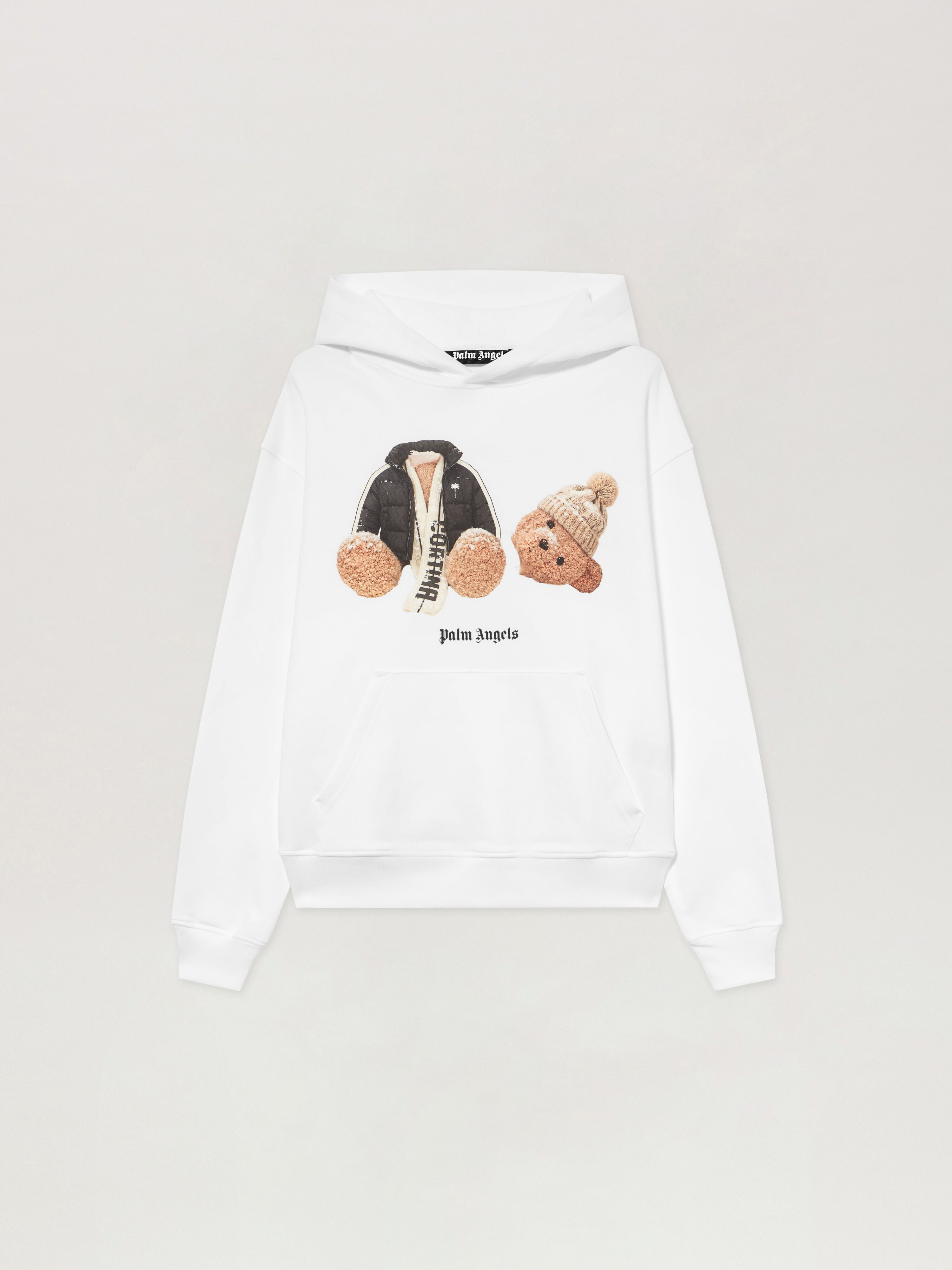 PALM ANGELS Broken Bear Cortina Hoodie WHITE PAMBB010FL001